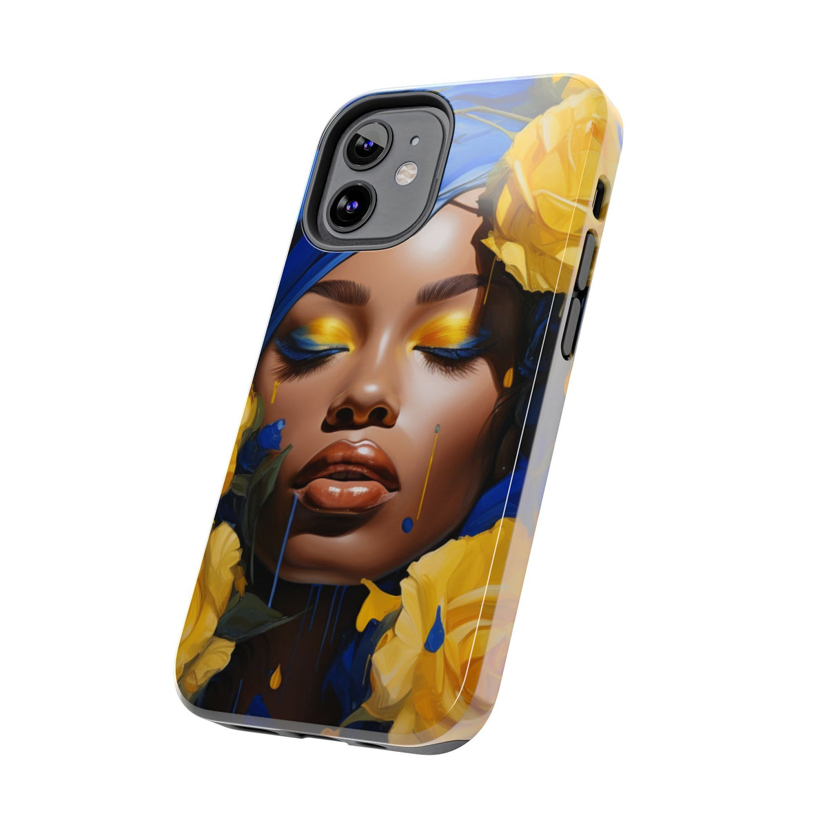 Stunning in Blue and Gold Beautiful Black Woman Tough Phone Case