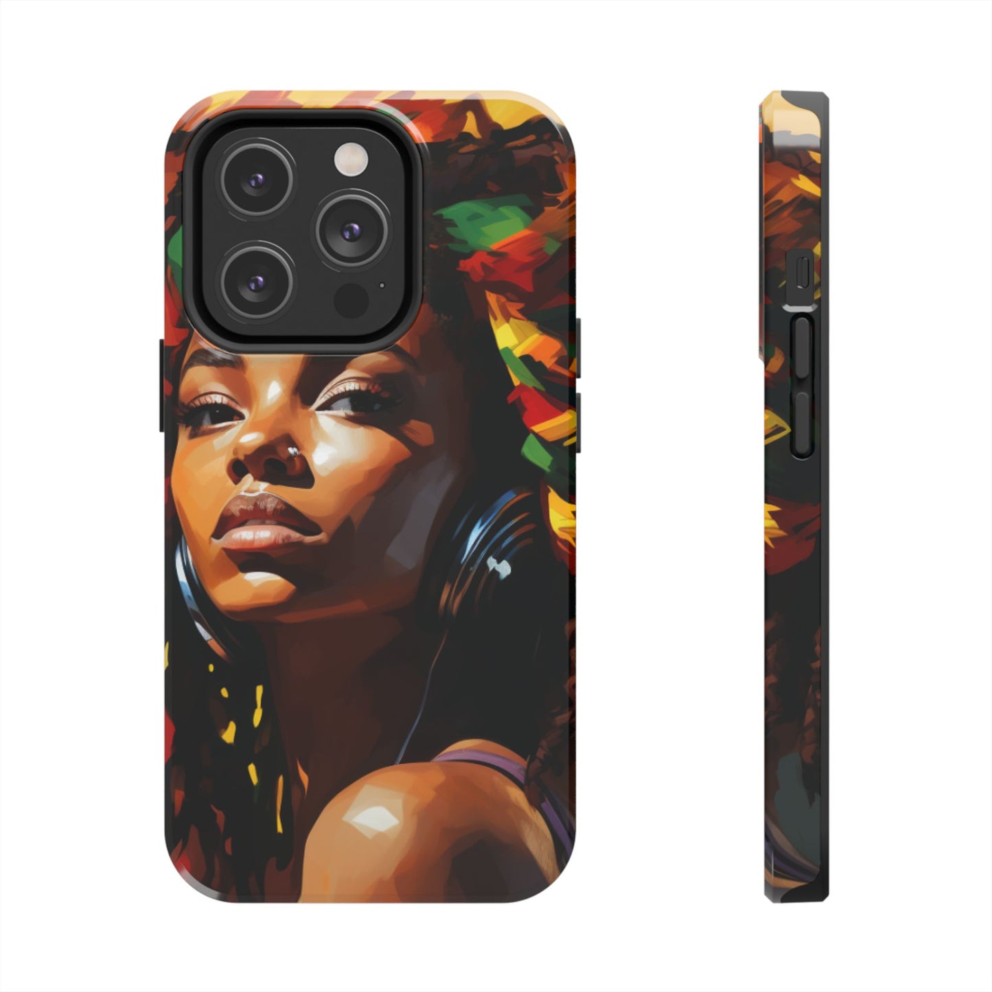 Beautiful Black Rasta Diva Tough Phone Case