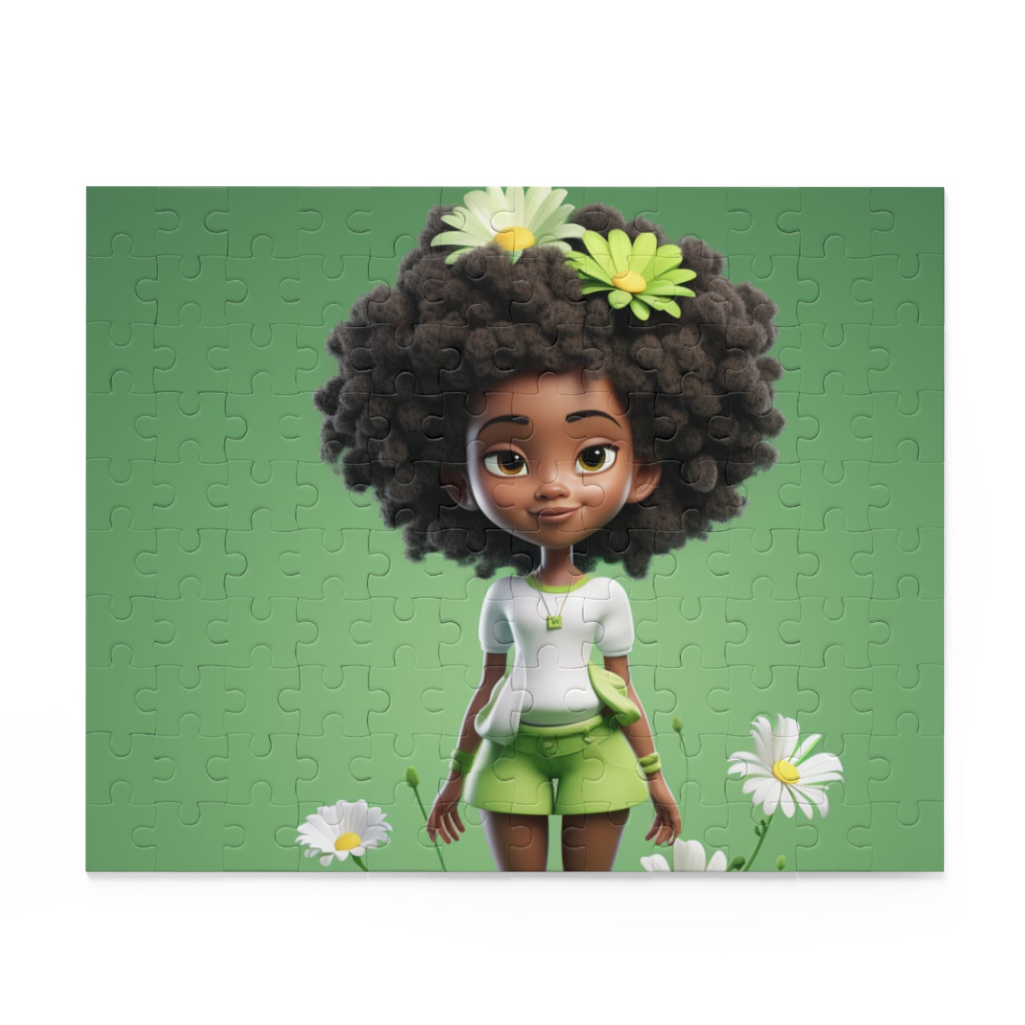 Beautiful Black Fairy (Green) Jigsaw Puzzle (120, 252, 500-Piece)