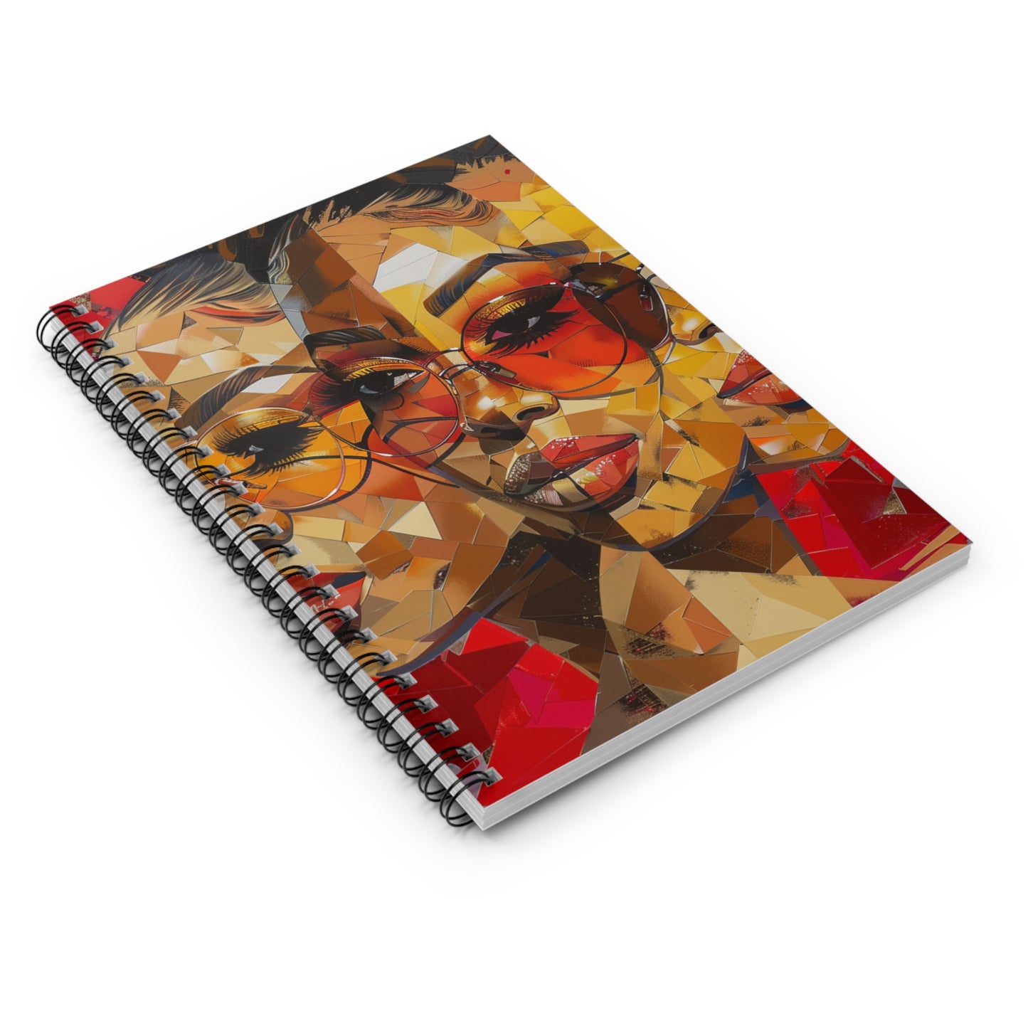 Red Mosaic Woman Spiral Notebook - Ruled Line