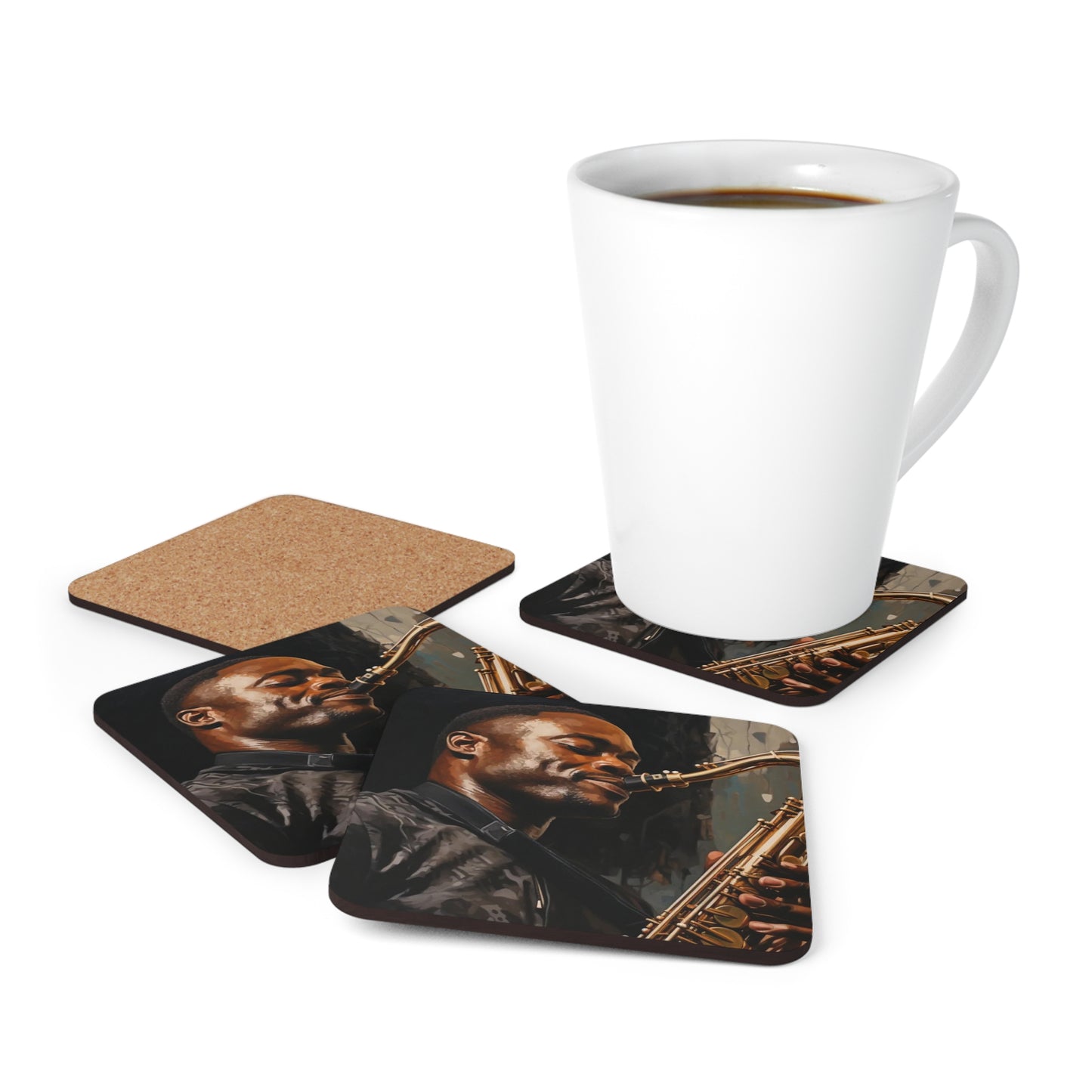 Sax and Soul Corkwood Coaster Set of 4