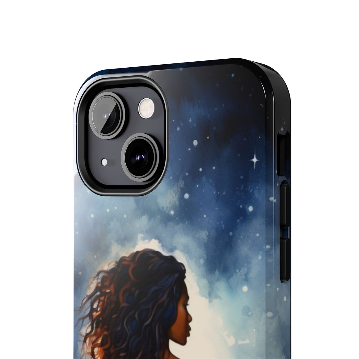 Beautiful Black Woman and Starry Night Tough Phone Case