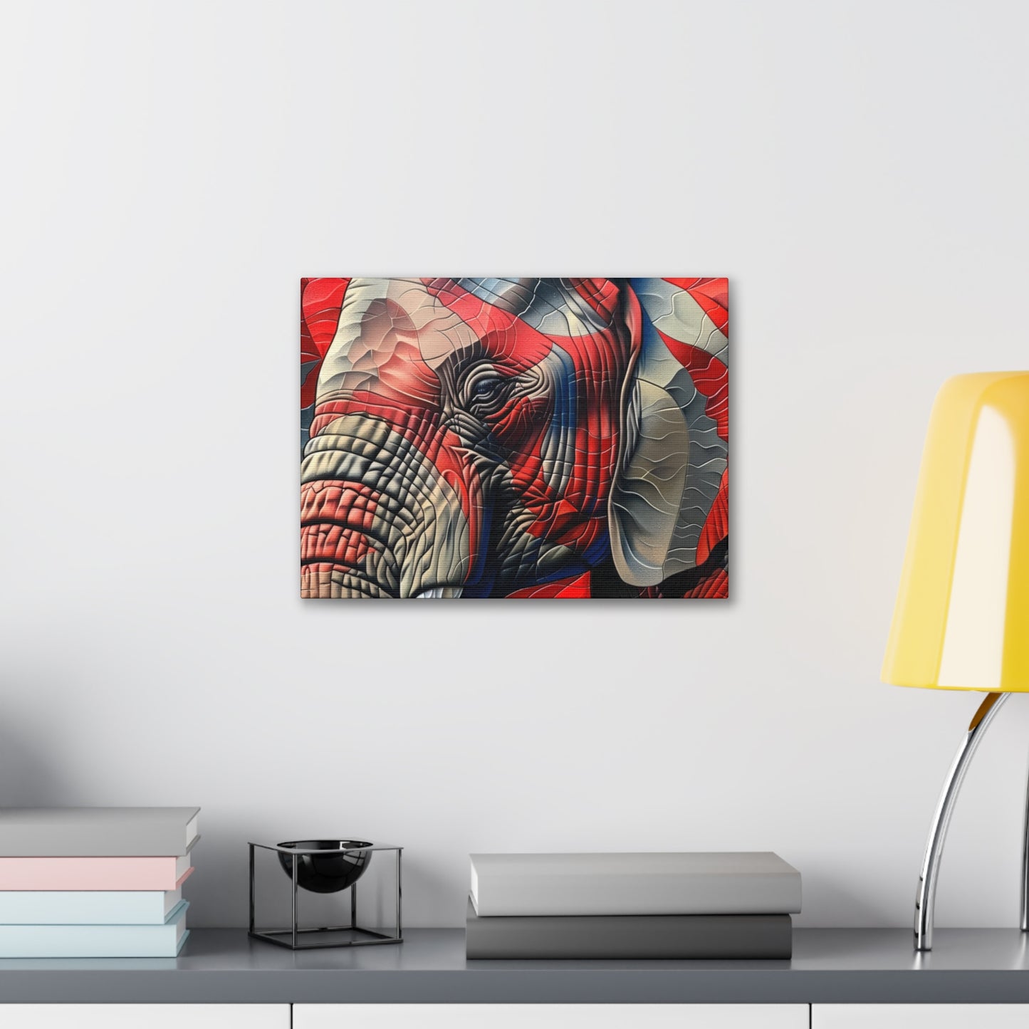 Red Elephant Canvas Wrap