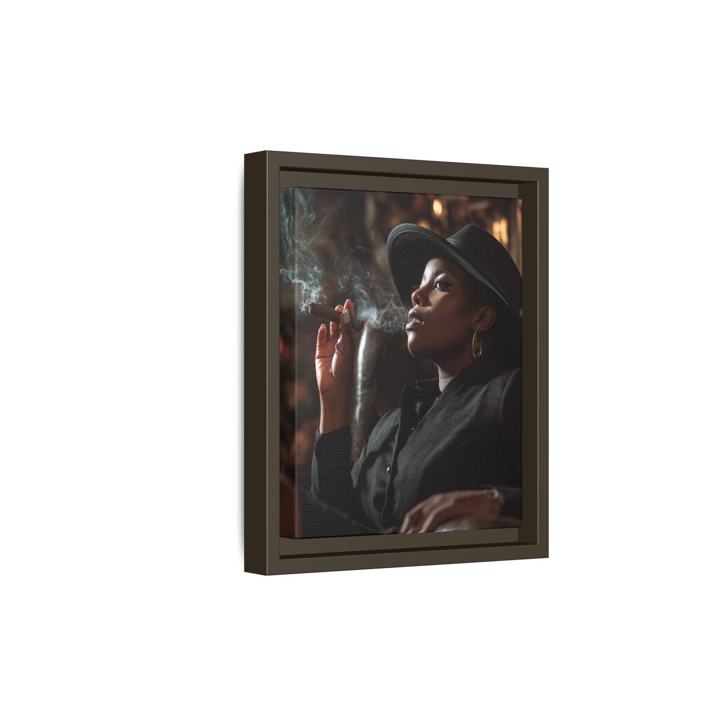 Classy Cigar Chic Canvas With Black Frame