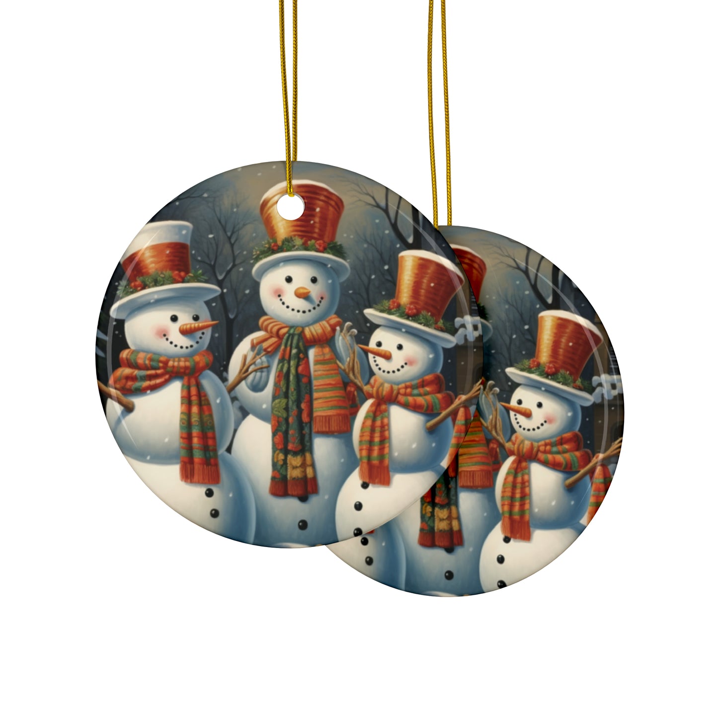 Snowmen Ceramic Ornaments (1pc, 3pcs, 5pcs) | Christmas Ornaments |  Christmas