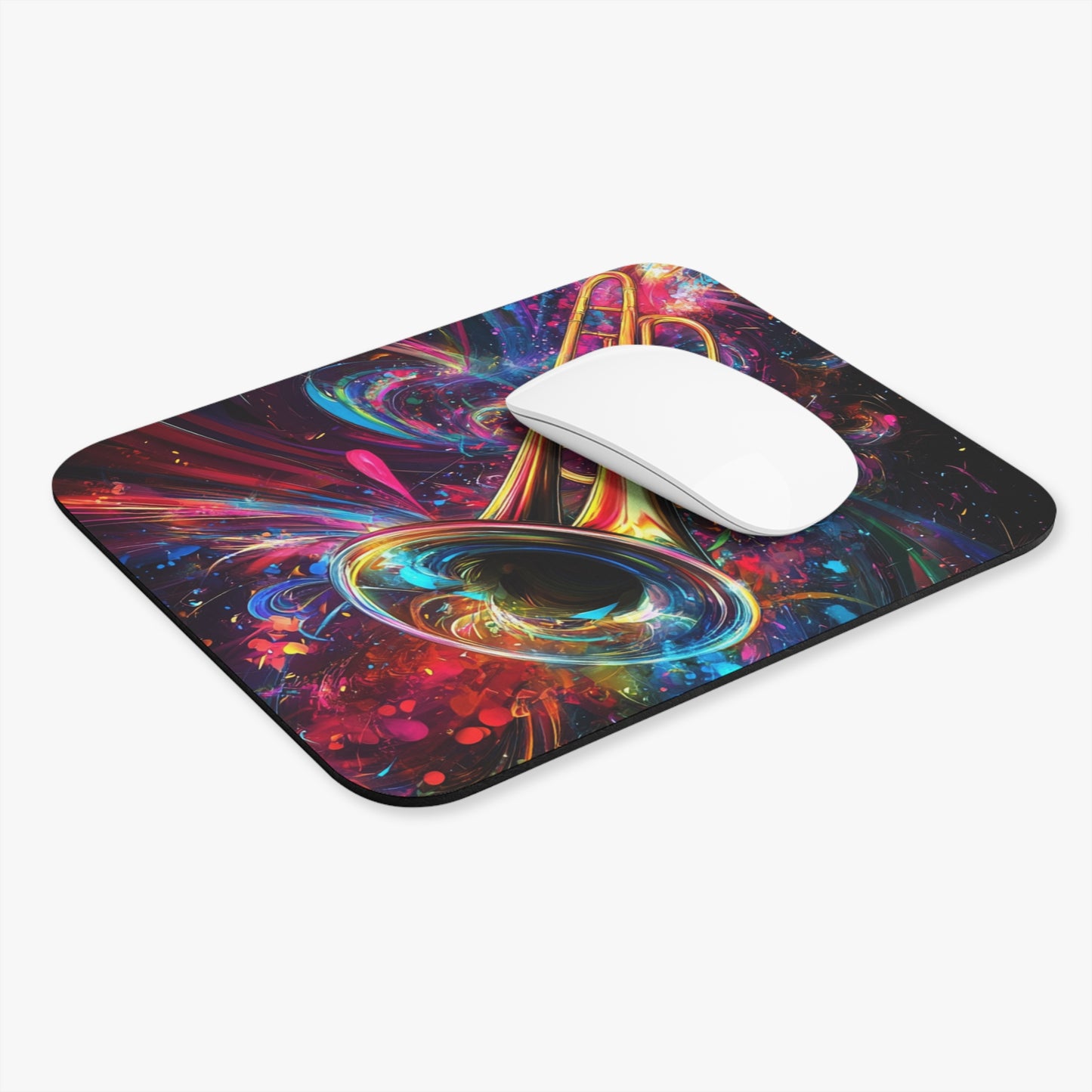 Colorful Jazzy Trombone Mouse Pad (Rectangle)