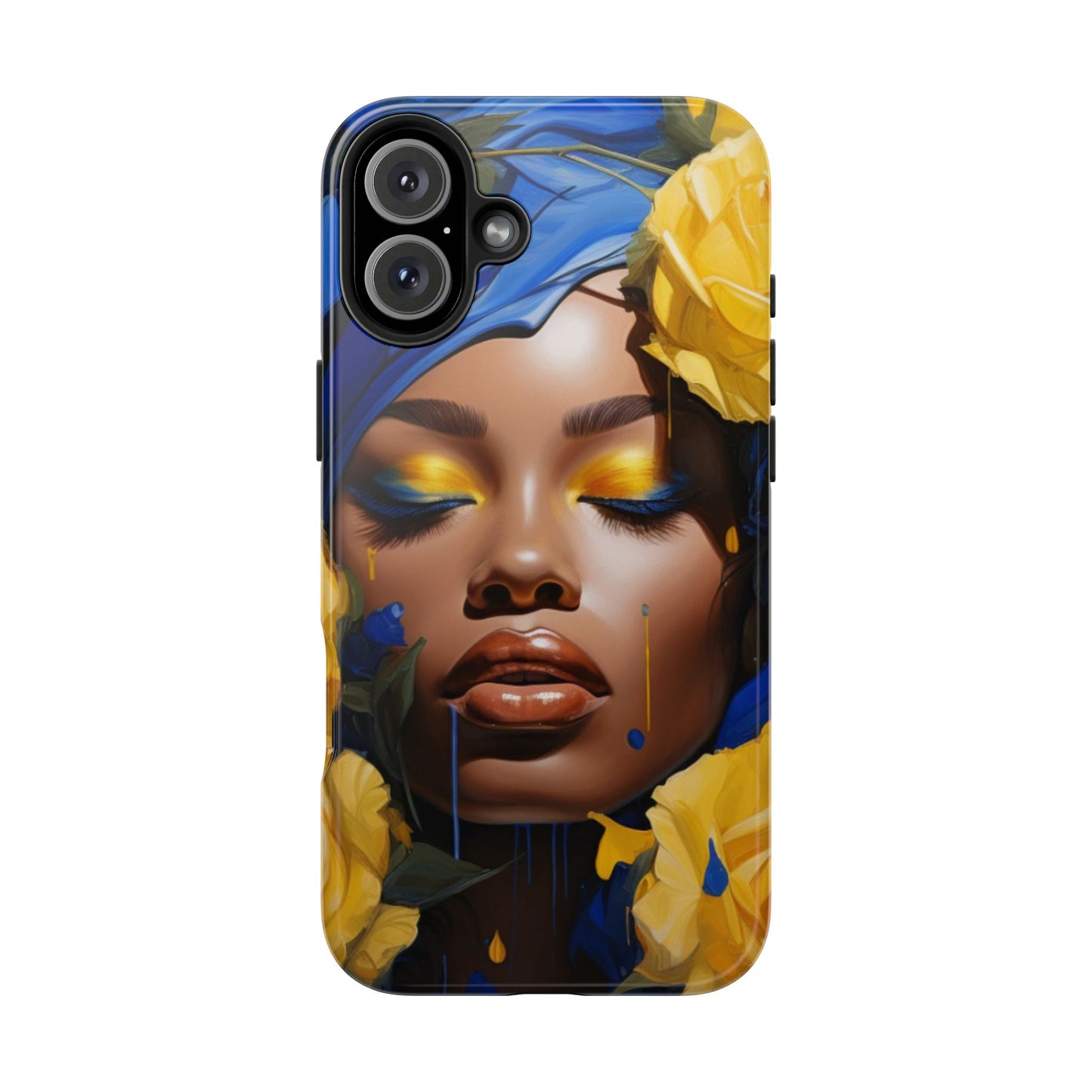 Stunning in Blue and Gold Beautiful Black Woman Tough Phone Case