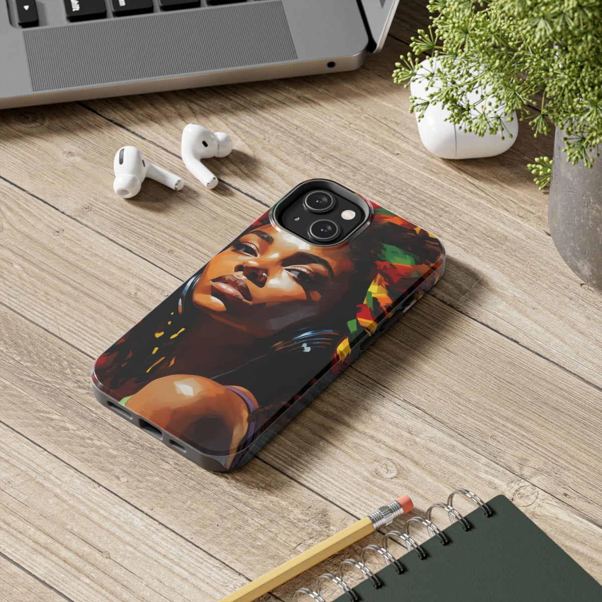 Beautiful Black Rasta Diva Tough Phone Case