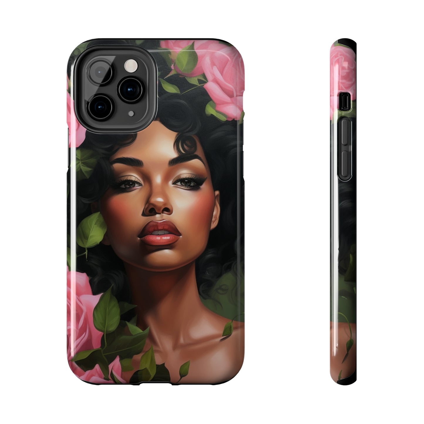 Pretty In Pink Black Woman Tough Case For iPhone