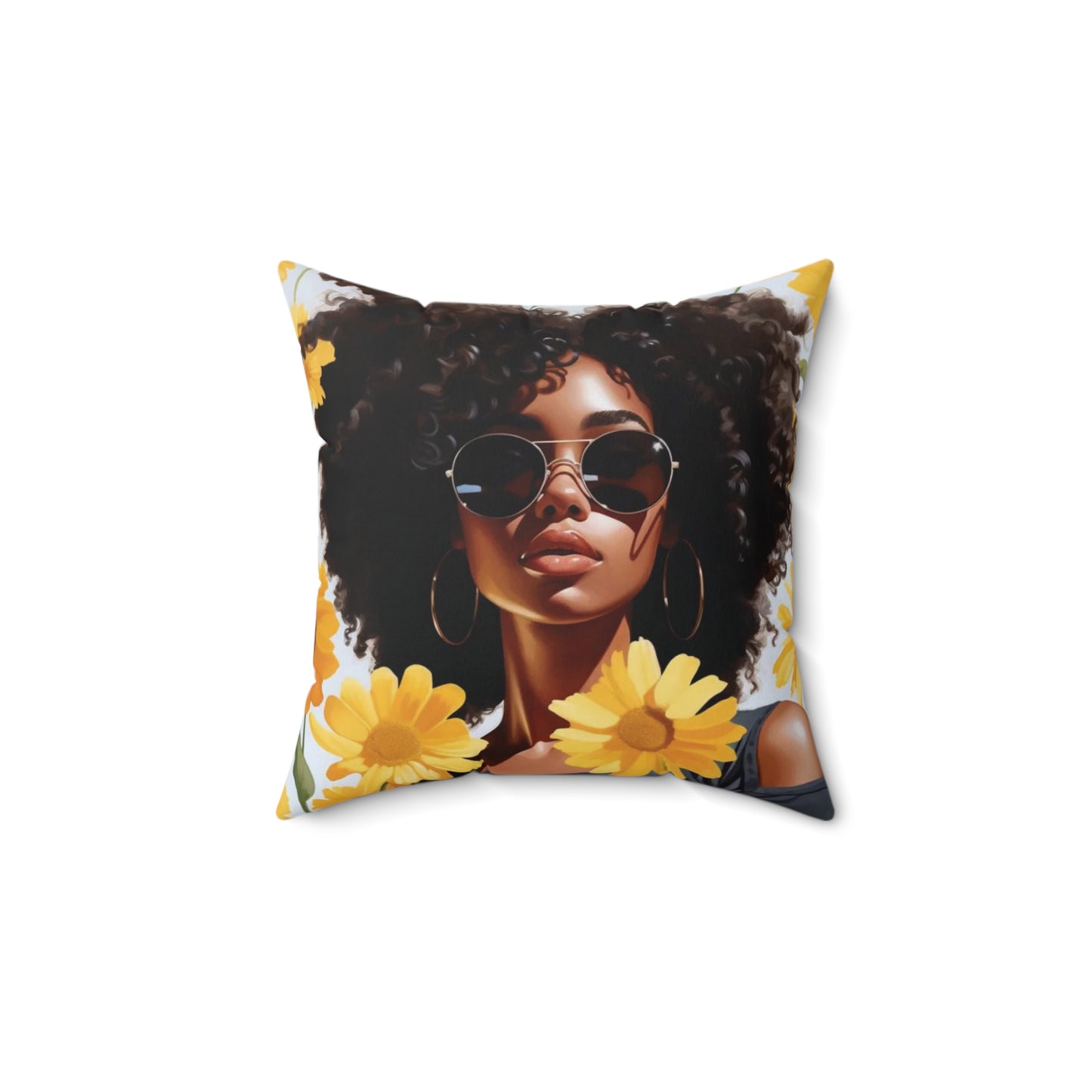 Beauty Unbound with Daisies Spun Polyester Square Pillow