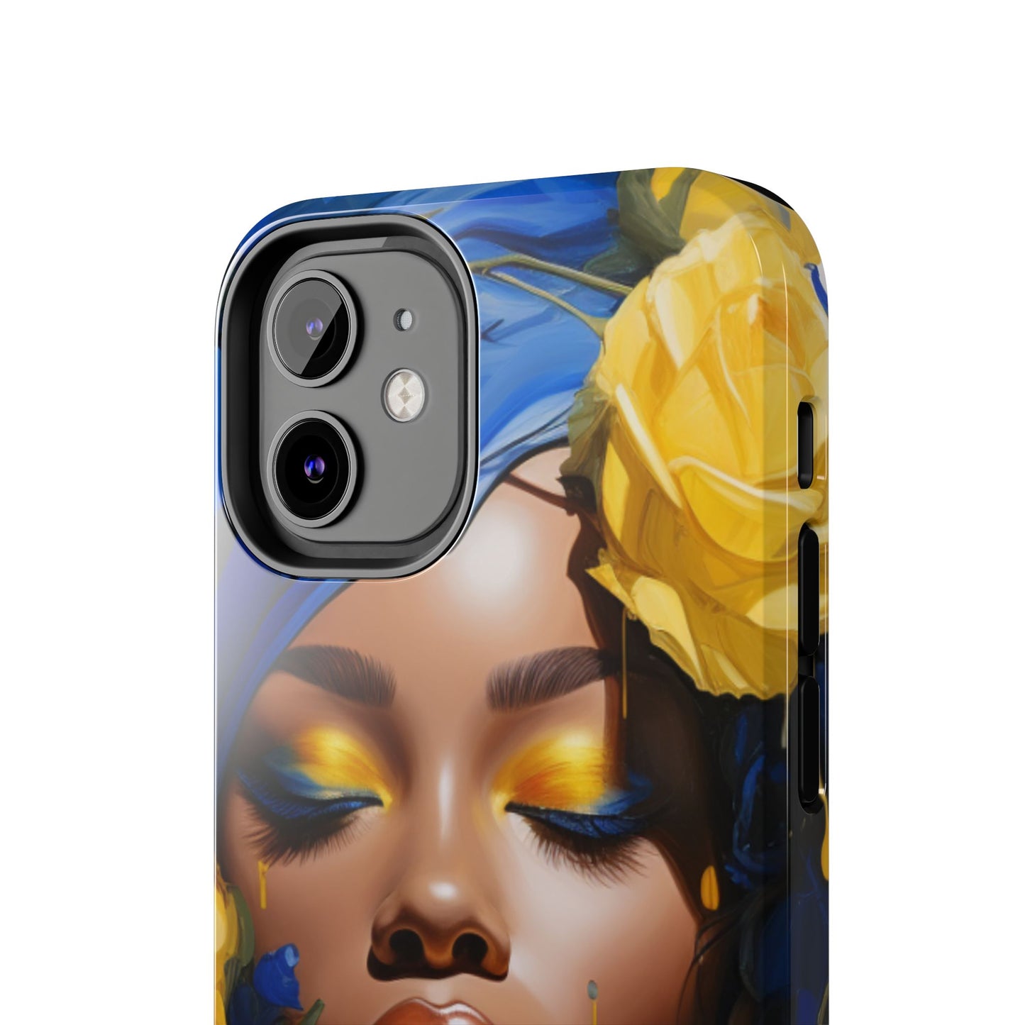 Stunning in Blue and Gold Beautiful Black Woman Tough Phone Case