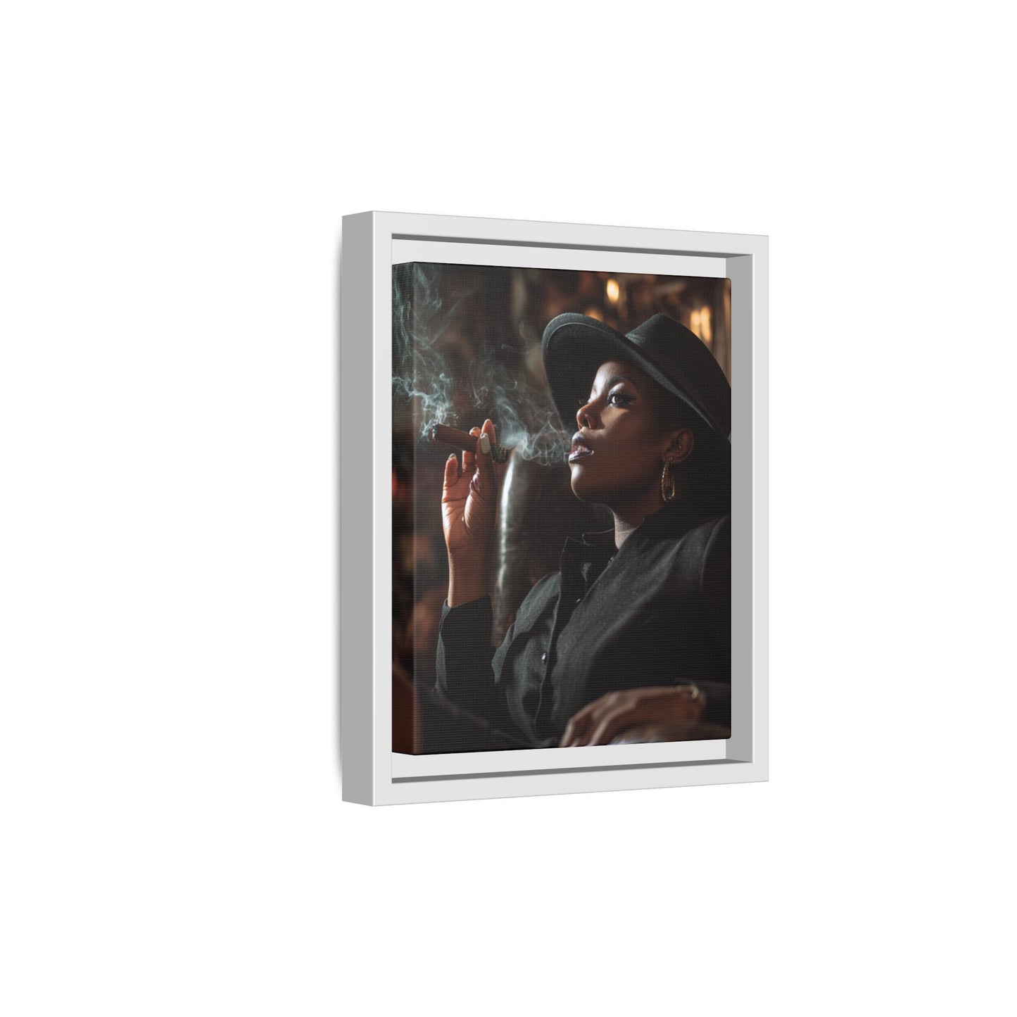 Classy Cigar Chic Canvas With Black Frame
