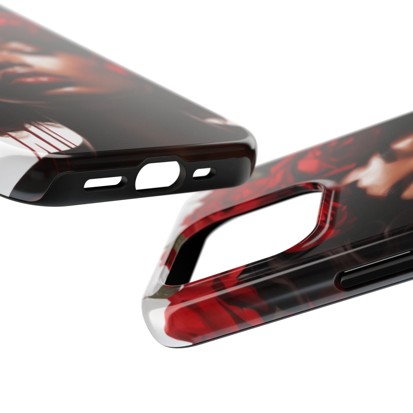 Beautiful Black Woman With Red Flowers Tough Phone Case