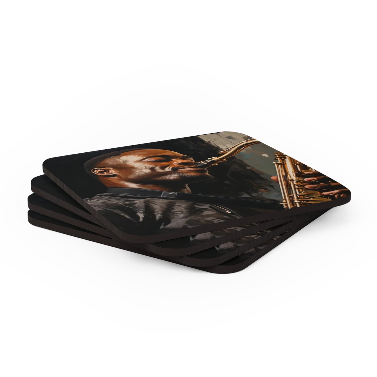 Sax and Soul Corkwood Coaster Set of 4