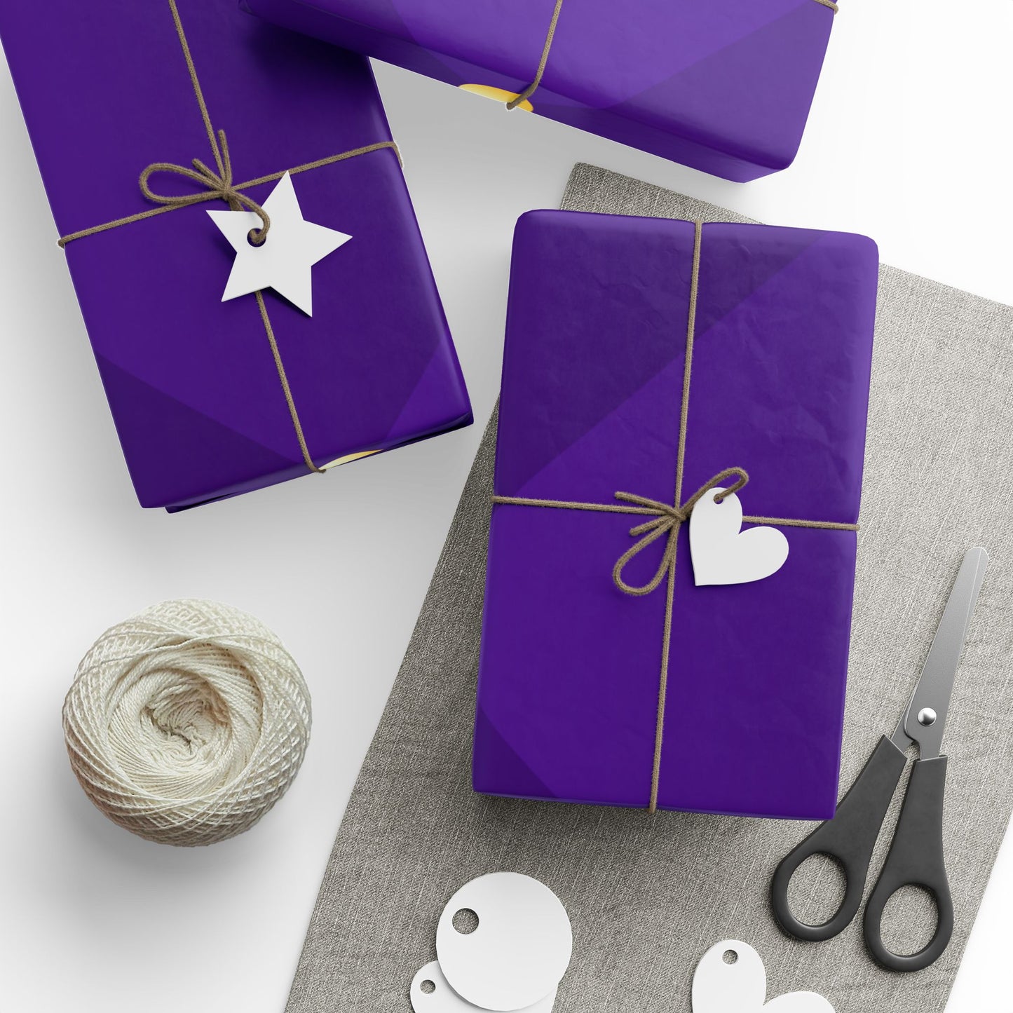 Purple With Gold Dots Wrapping Paper Roll — Metallic Gift Wrap for Holidays & Weddings