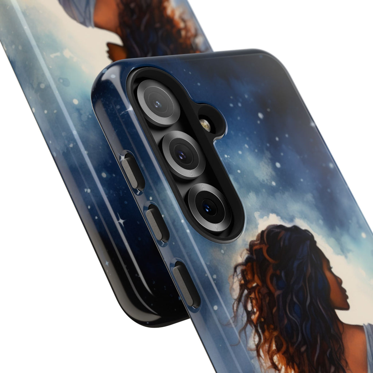Beautiful Black Woman and Starry Night Tough Phone Case