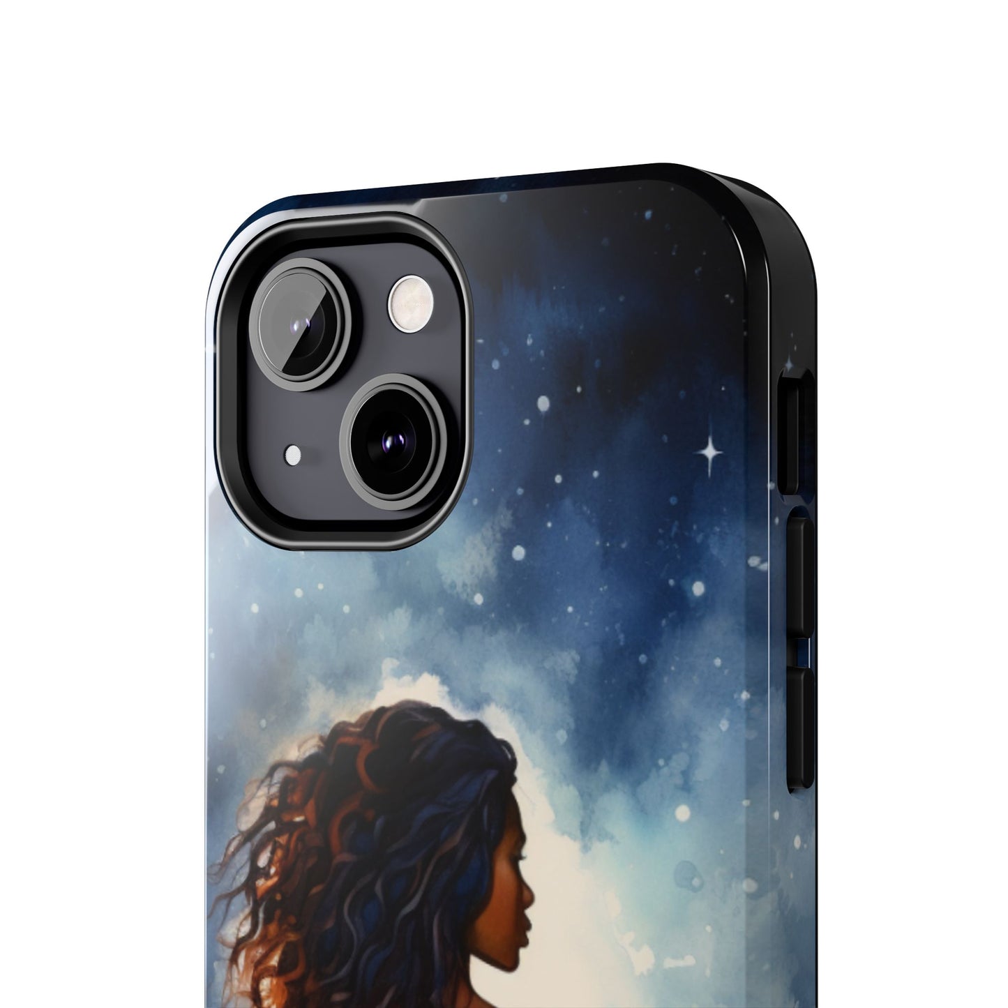 Beautiful Black Woman and Starry Night Tough Phone Case