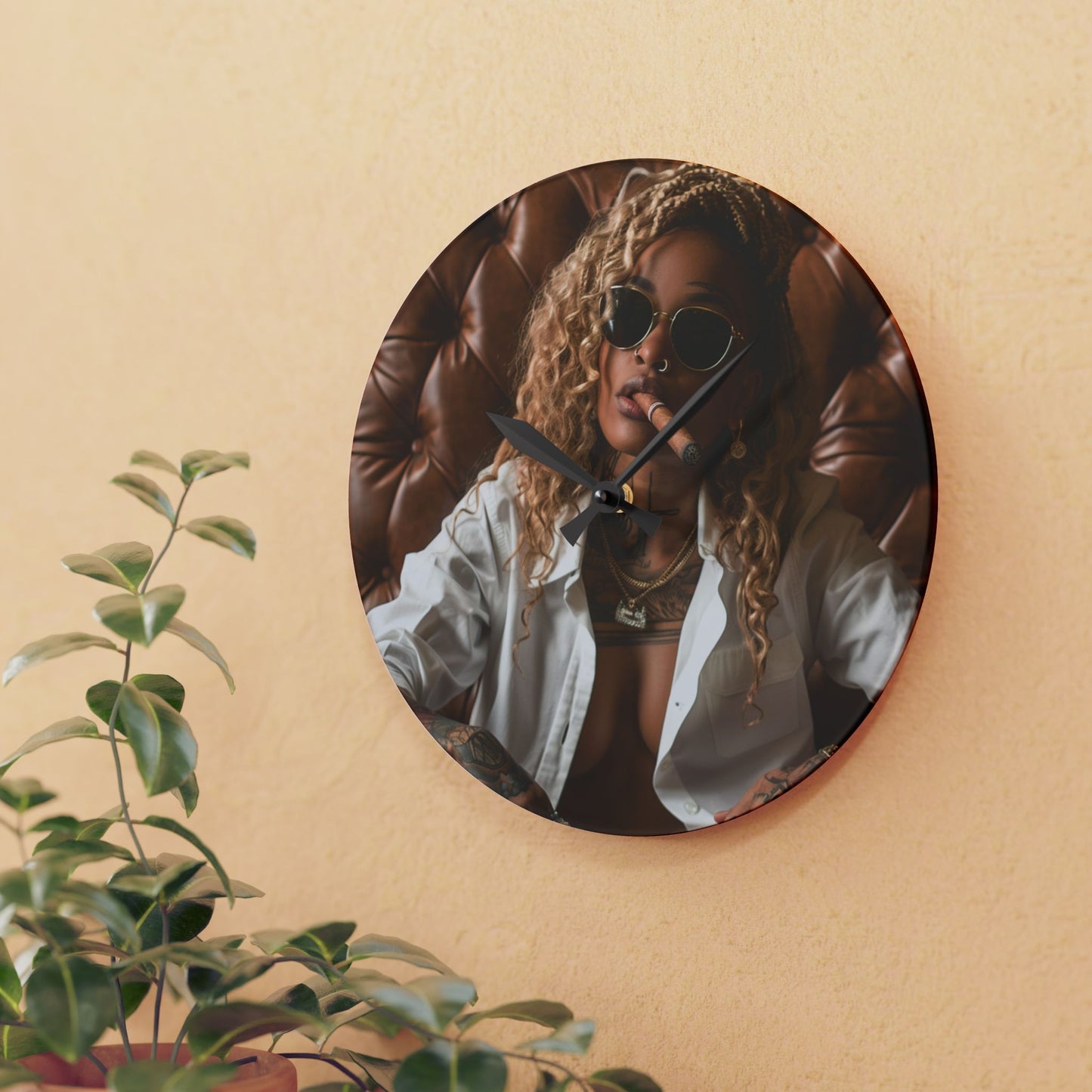 Ink and Ash Diva Acrylic Wall Clock