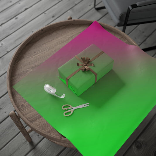 Pink With Green Wrapping Paper Roll — Metallic Gift Wrap for Holidays & Weddings