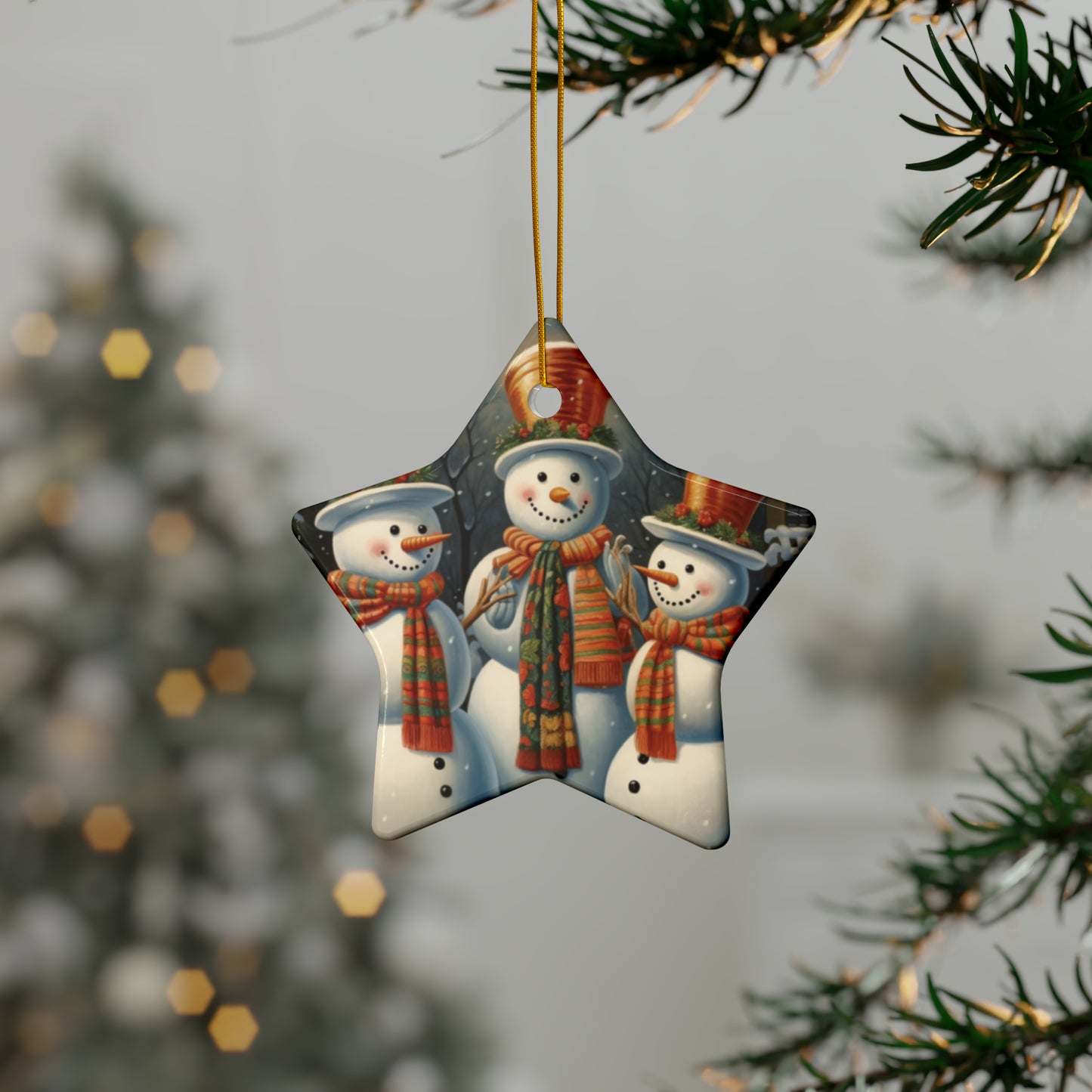 Snowmen Ceramic Ornaments (1pc, 3pcs, 5pcs) | Christmas Ornaments |  Christmas