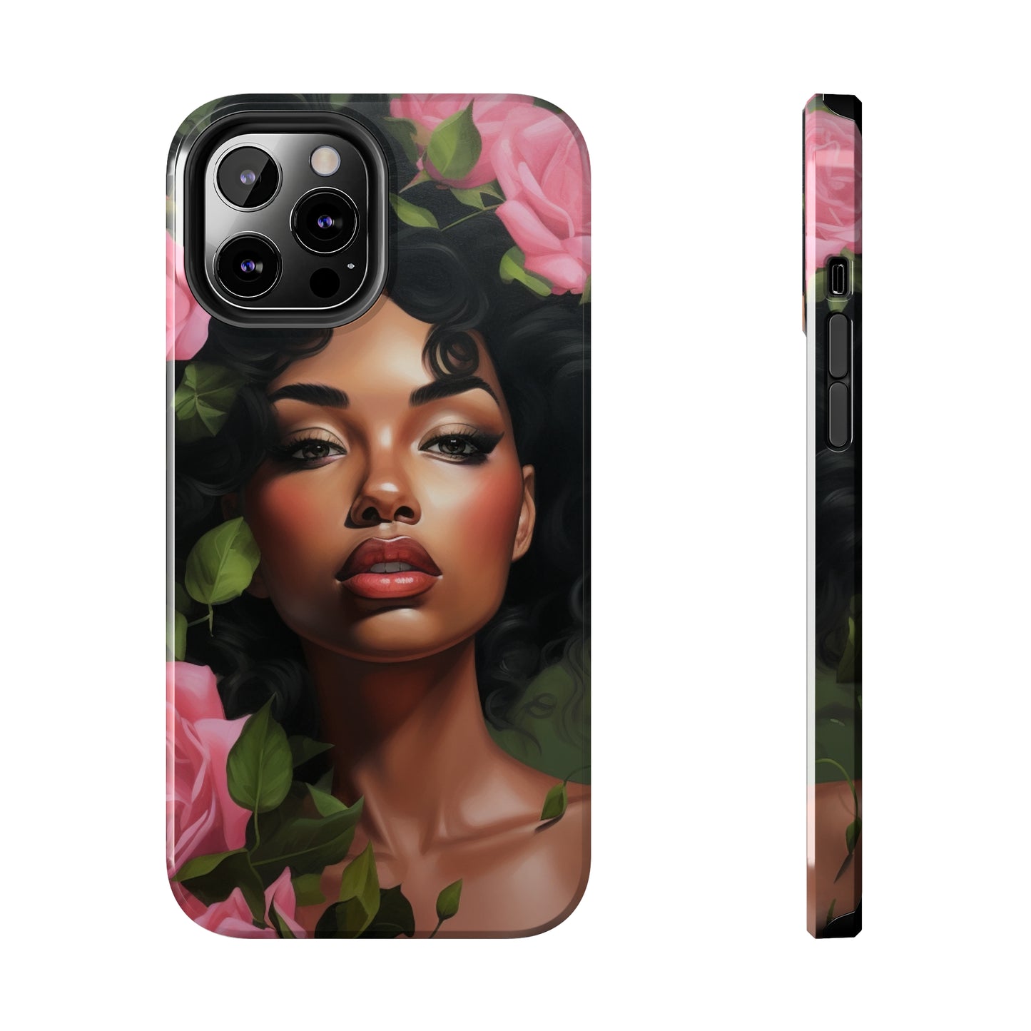 Pretty In Pink Black Woman Tough Case For iPhone