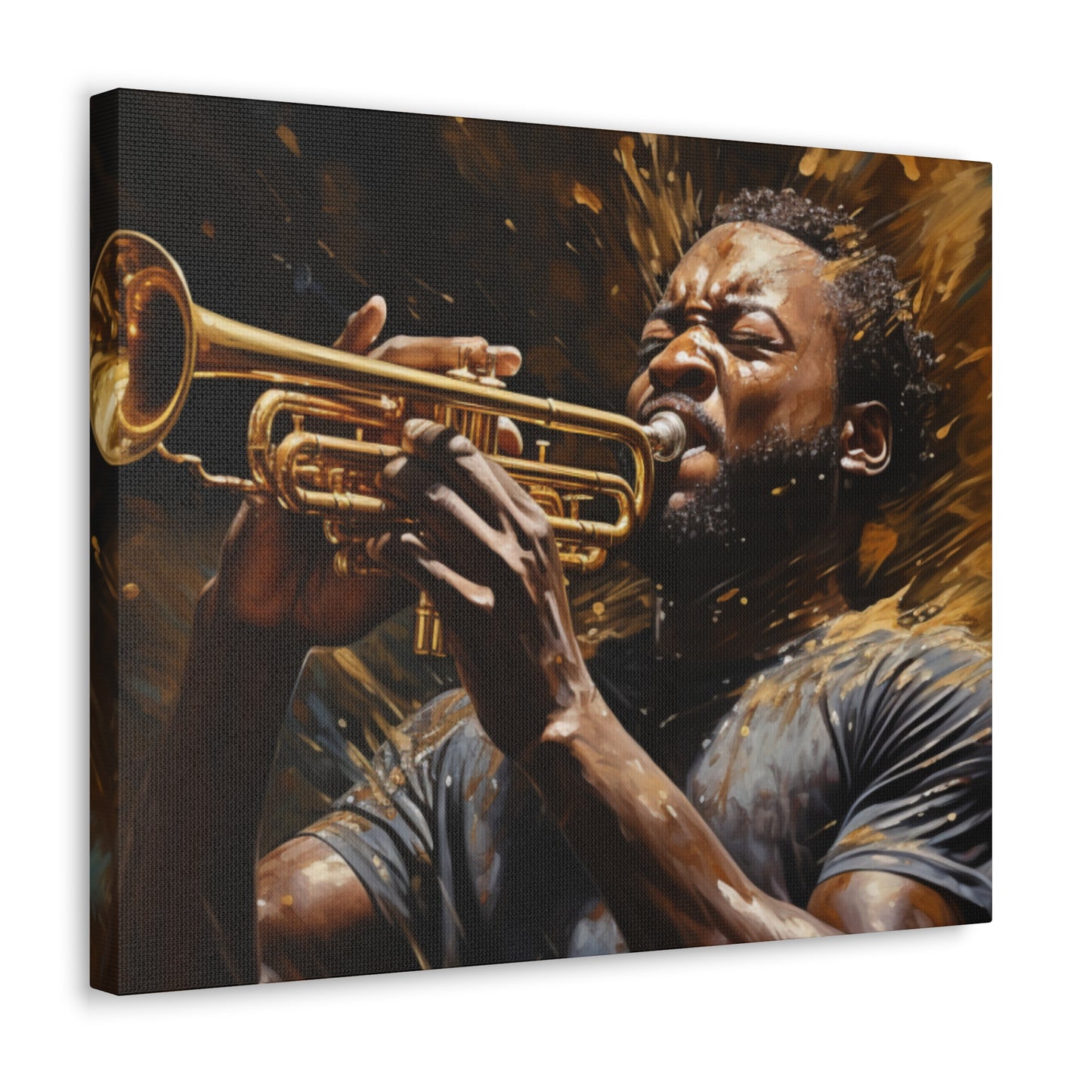 Jazzy Trumpeter Canvas Wrap