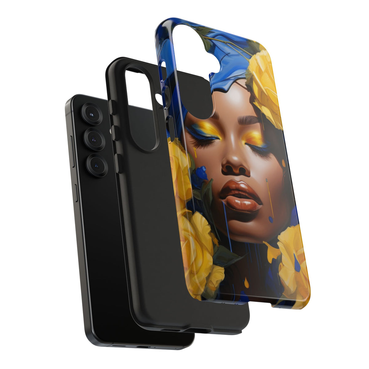 Stunning in Blue and Gold Beautiful Black Woman Tough Phone Case