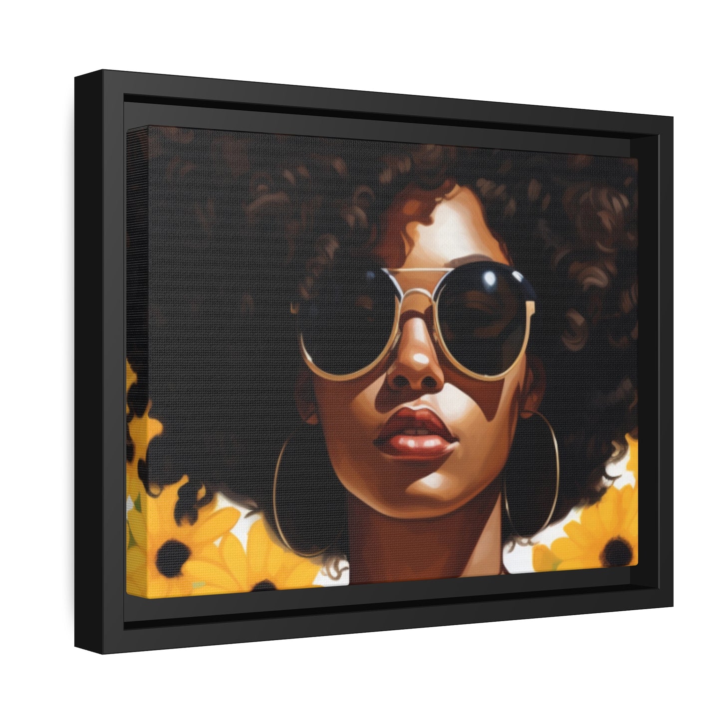 Beauty Unbound with Daisies Canvas With Black Frame