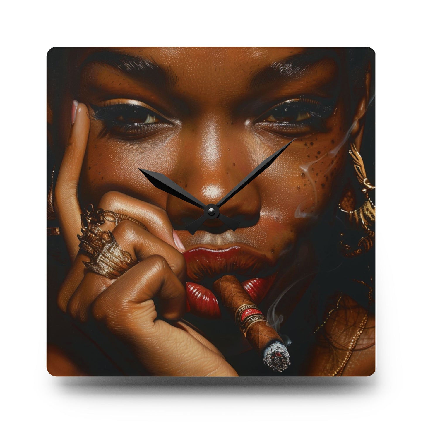 Cigar Diva Acrylic Wall Clock