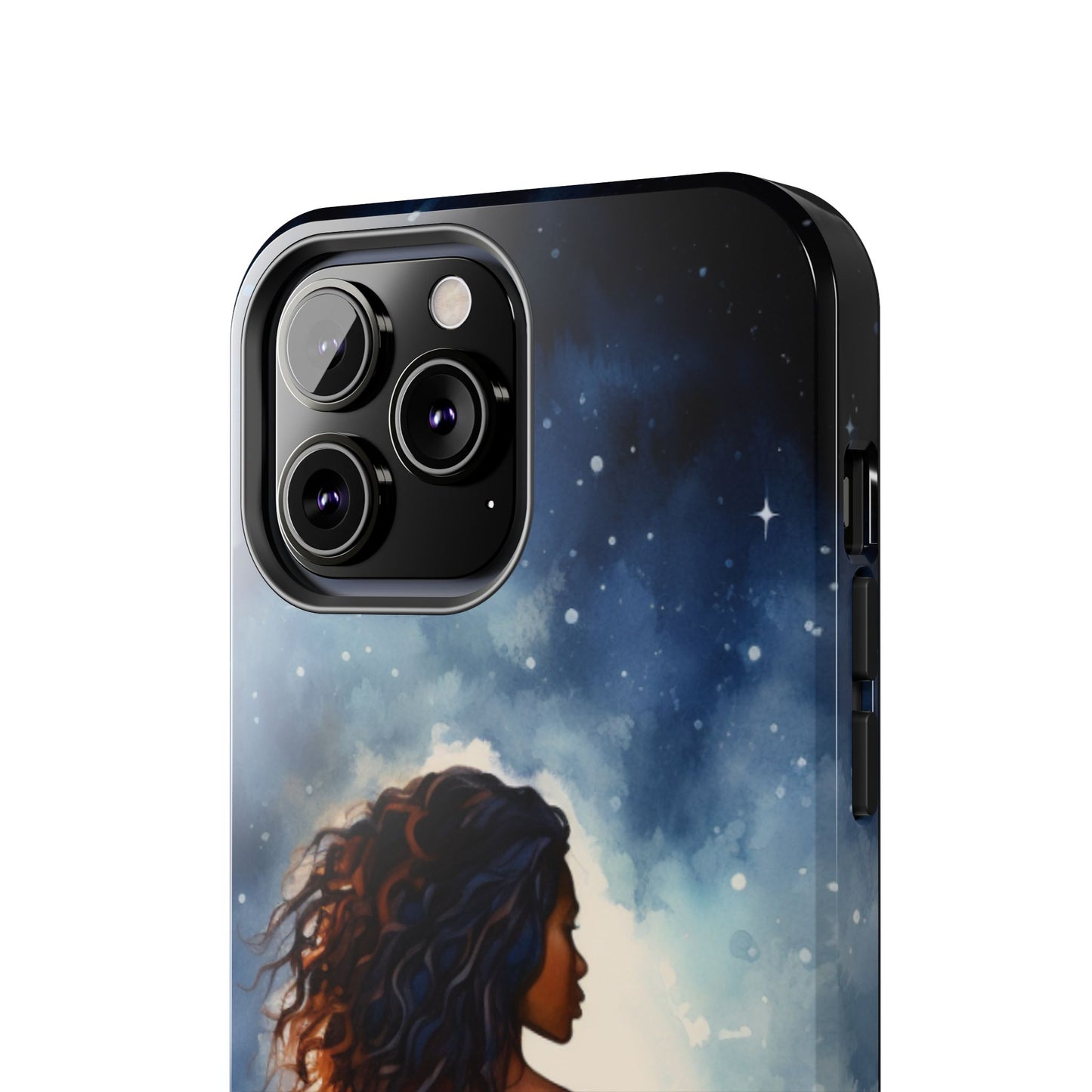 Beautiful Black Woman and Starry Night Tough Phone Case
