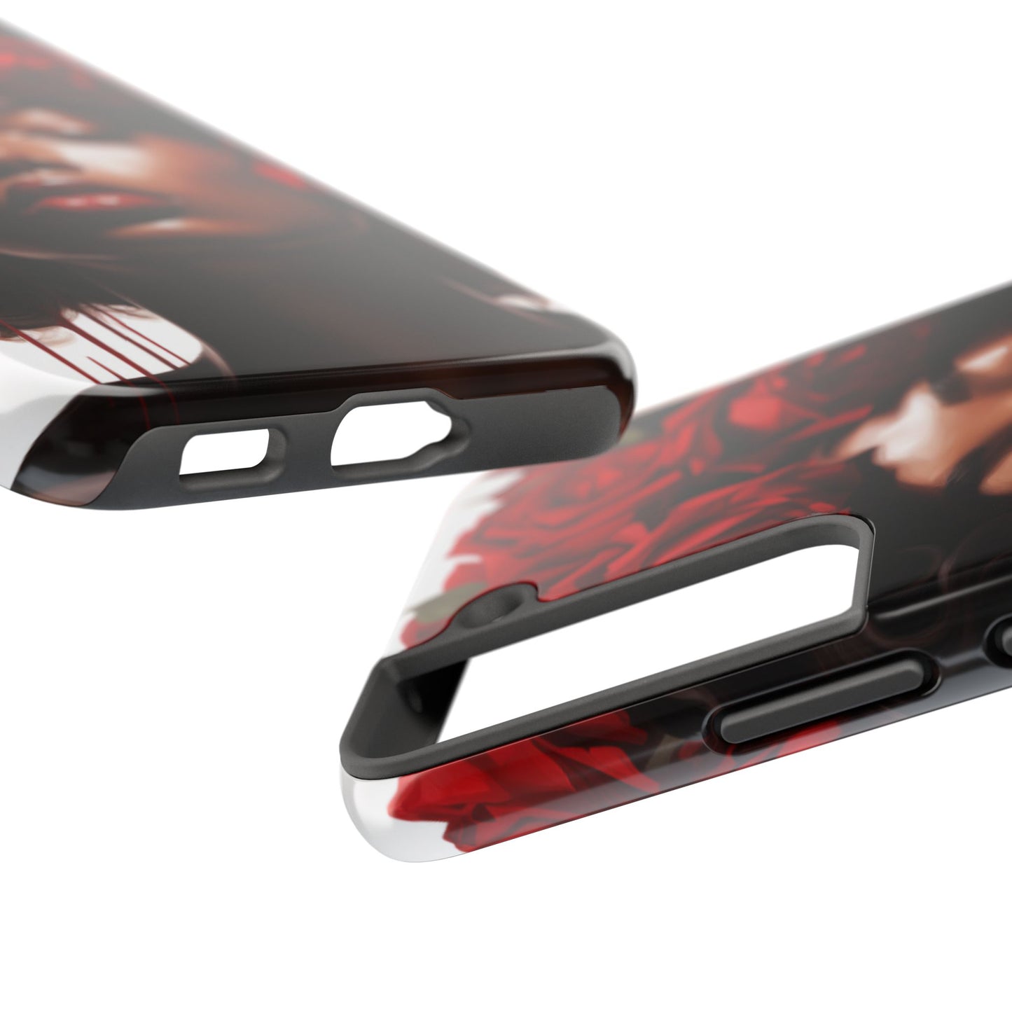 Beautiful Black Woman With Red Flowers Tough Phone Case