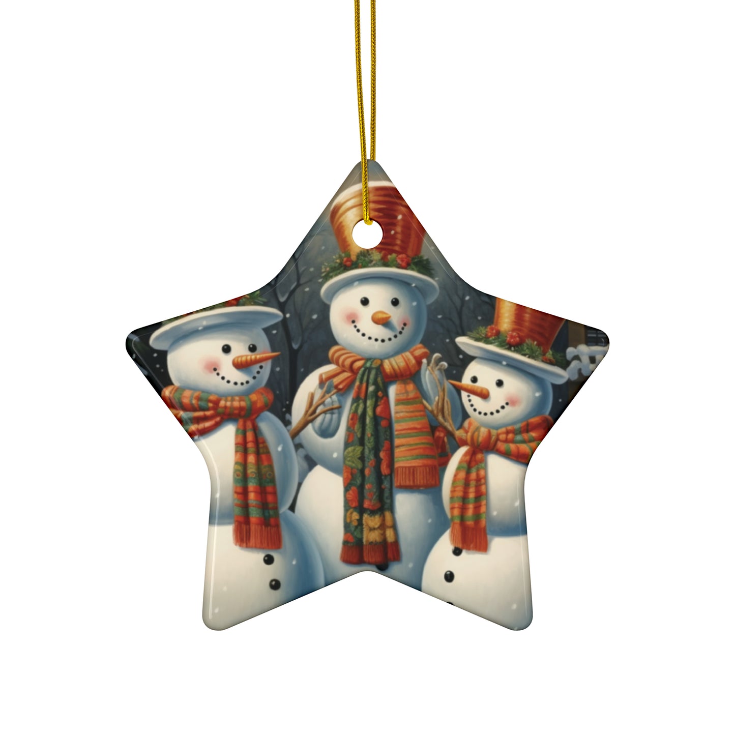 Snowmen Ceramic Ornaments (1pc, 3pcs, 5pcs) | Christmas Ornaments |  Christmas
