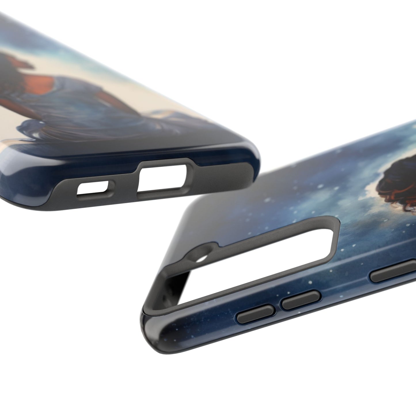 Beautiful Black Woman and Starry Night Tough Phone Case