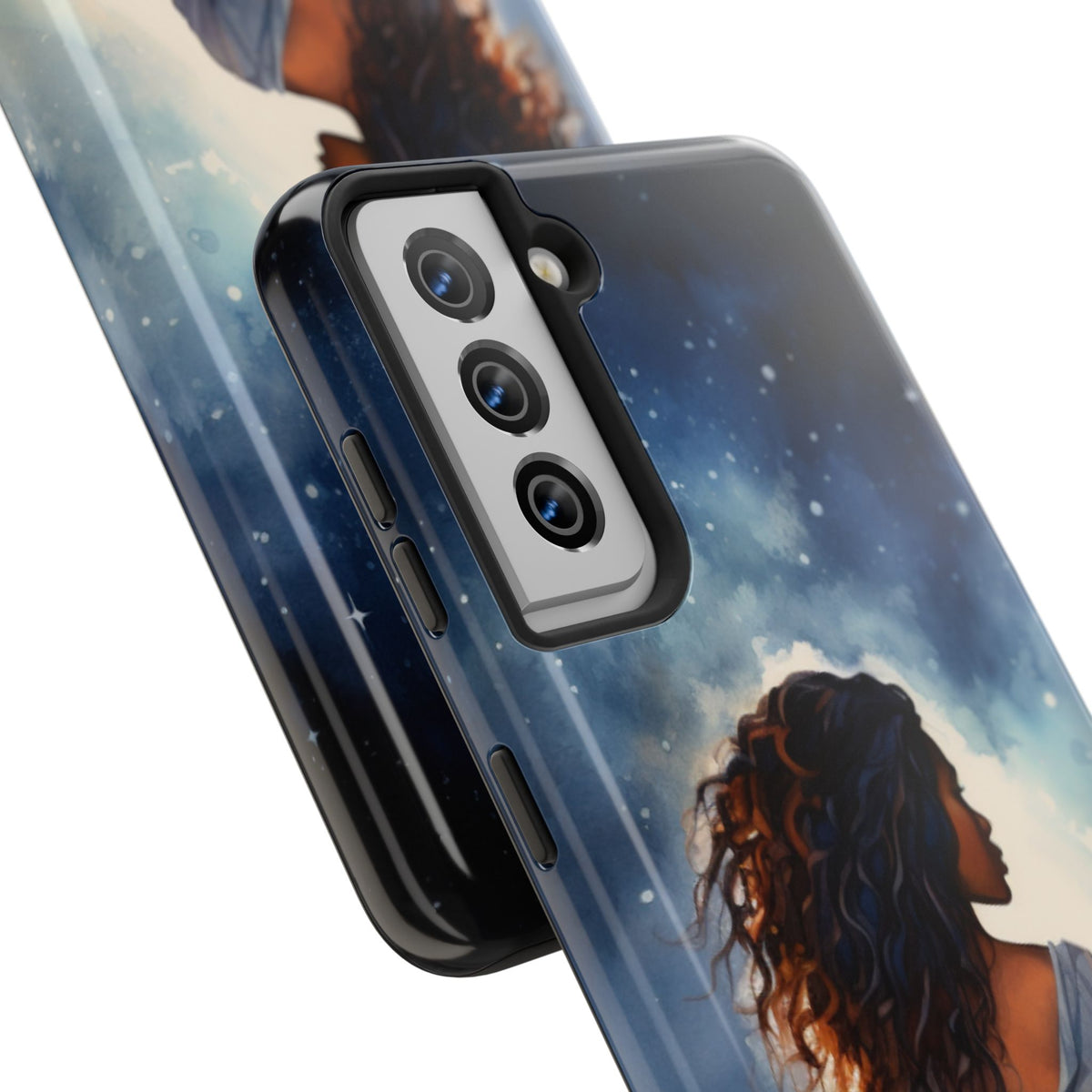 Beautiful Black Woman and Starry Night Tough Phone Case