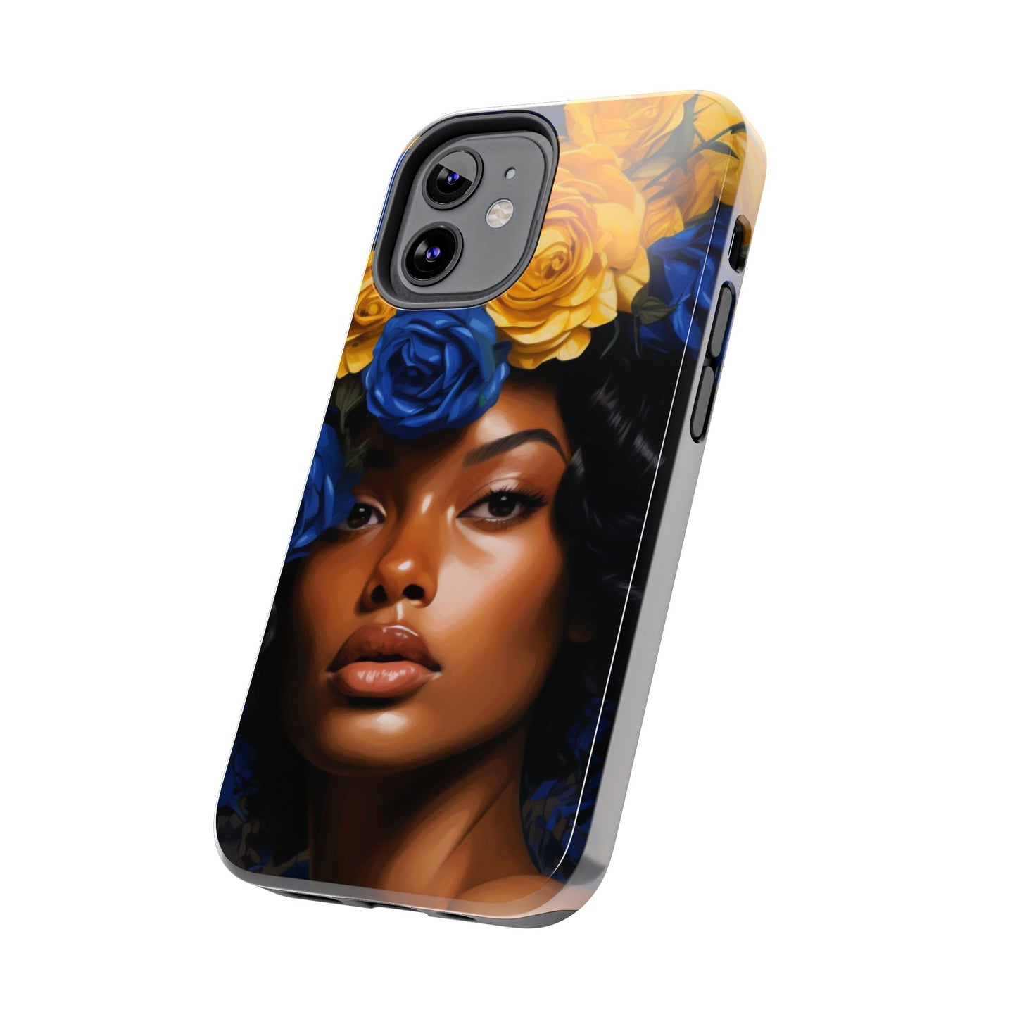 Stunning in Blue and Gold Beautiful Black Woman Tough Phone Case