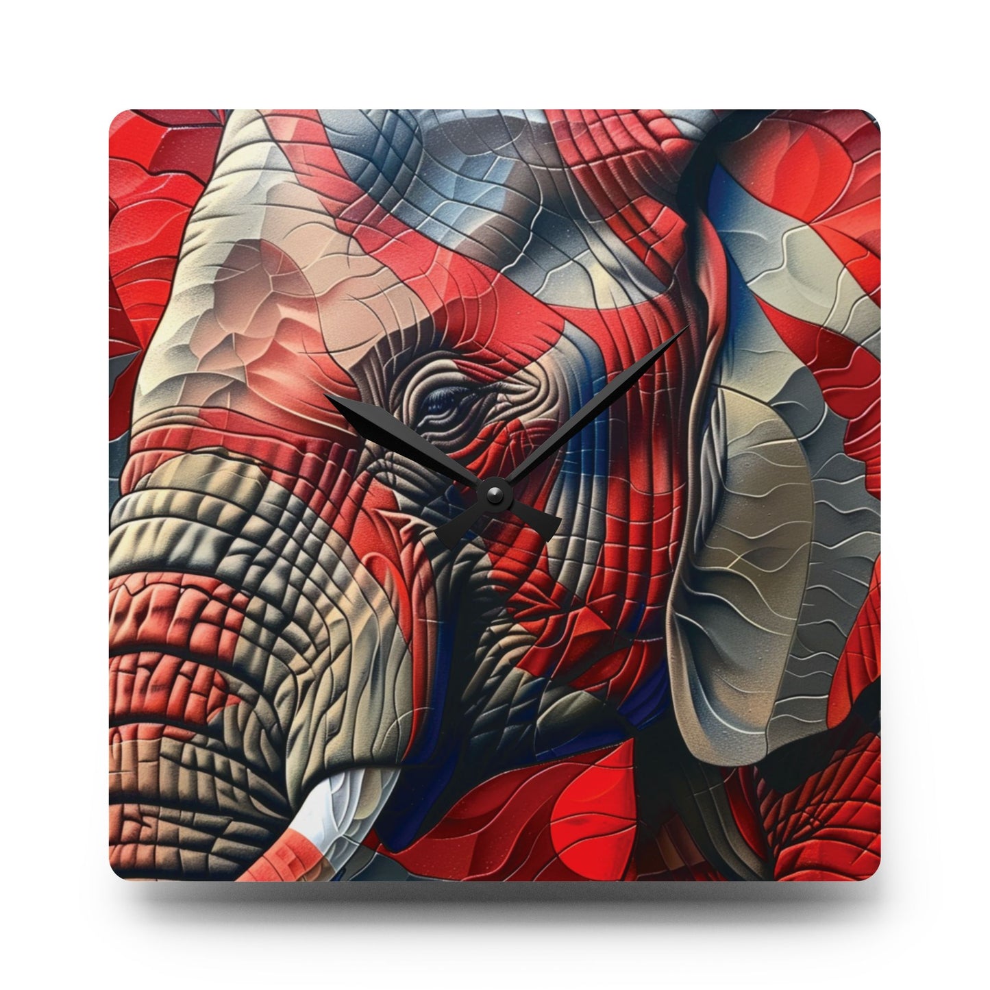 Red Elephant Acrylic Wall Clock