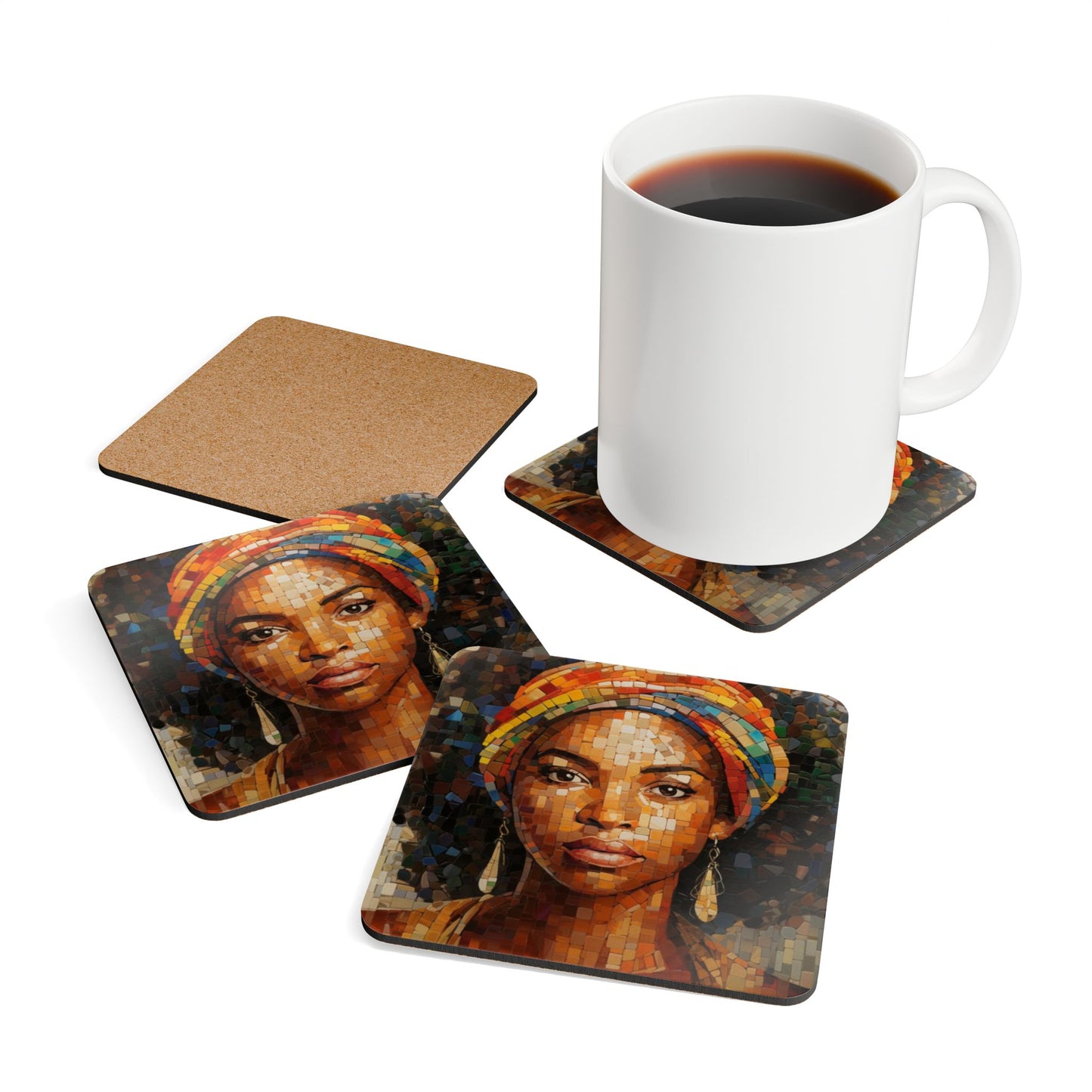 Mosaic Quee Corkwood Coaster Set of 4