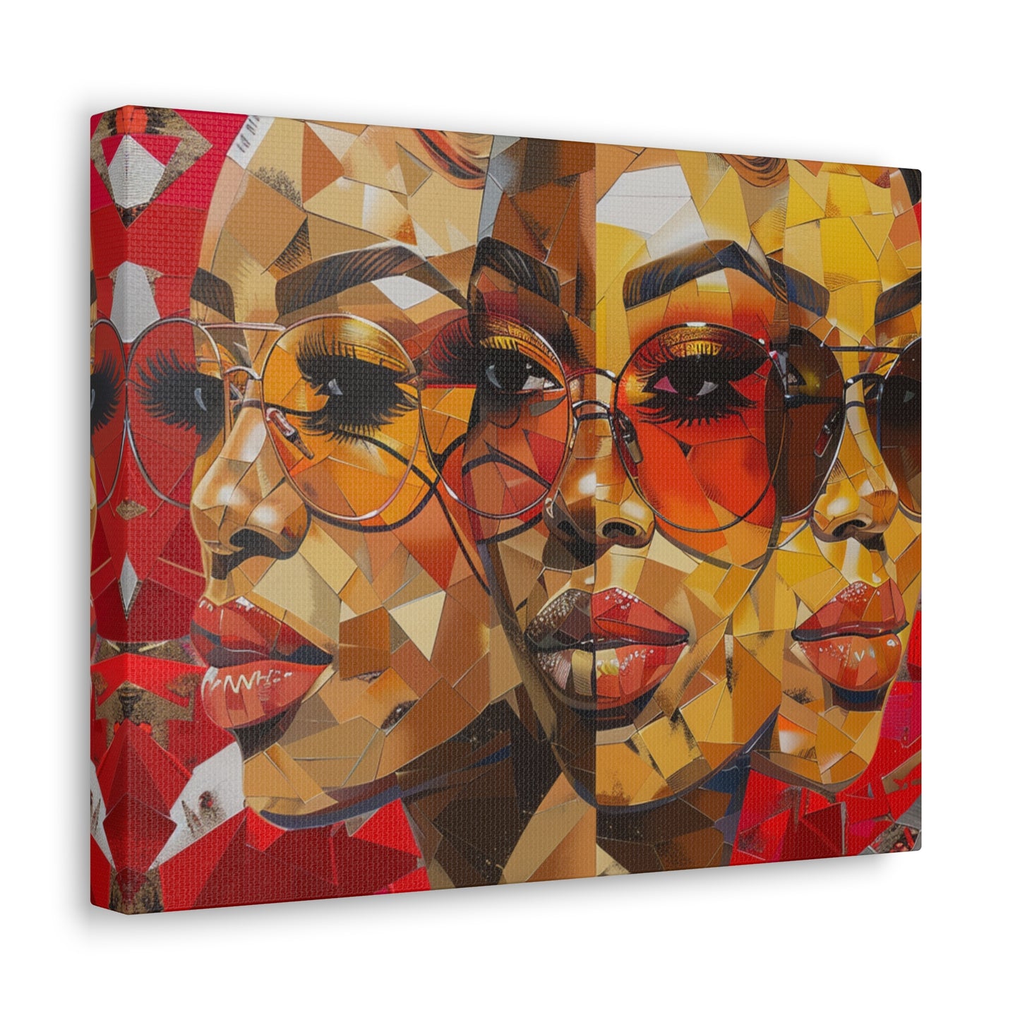 Red Mosaic Women Canvas Wrap