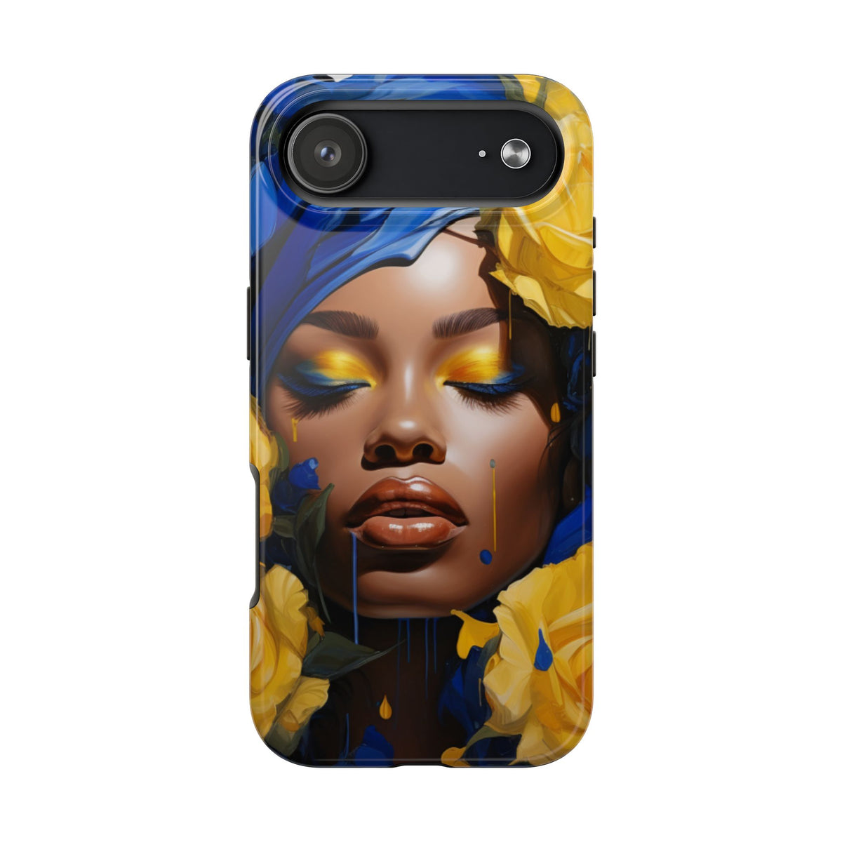 Stunning in Blue and Gold Beautiful Black Woman Tough Phone Case