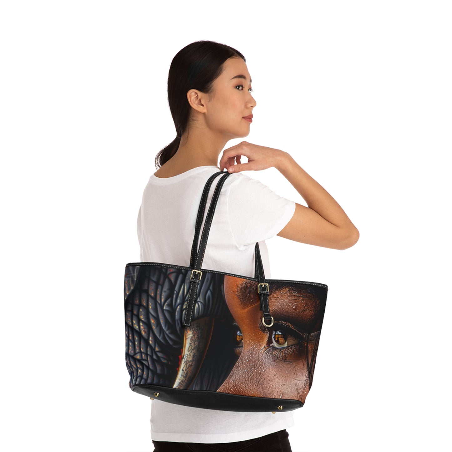 Diva and an Elephant PU Leather Shoulder Bag