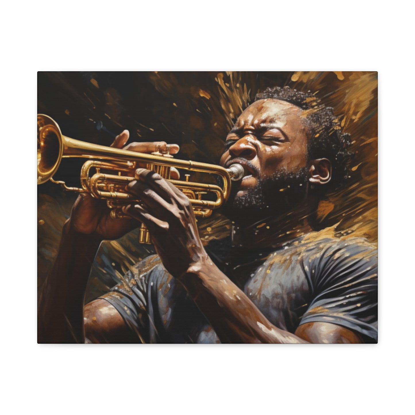 Jazzy Trumpeter Canvas Wrap
