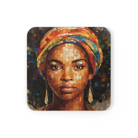 Mosiac Queen Corkwood Coaster Set of 4