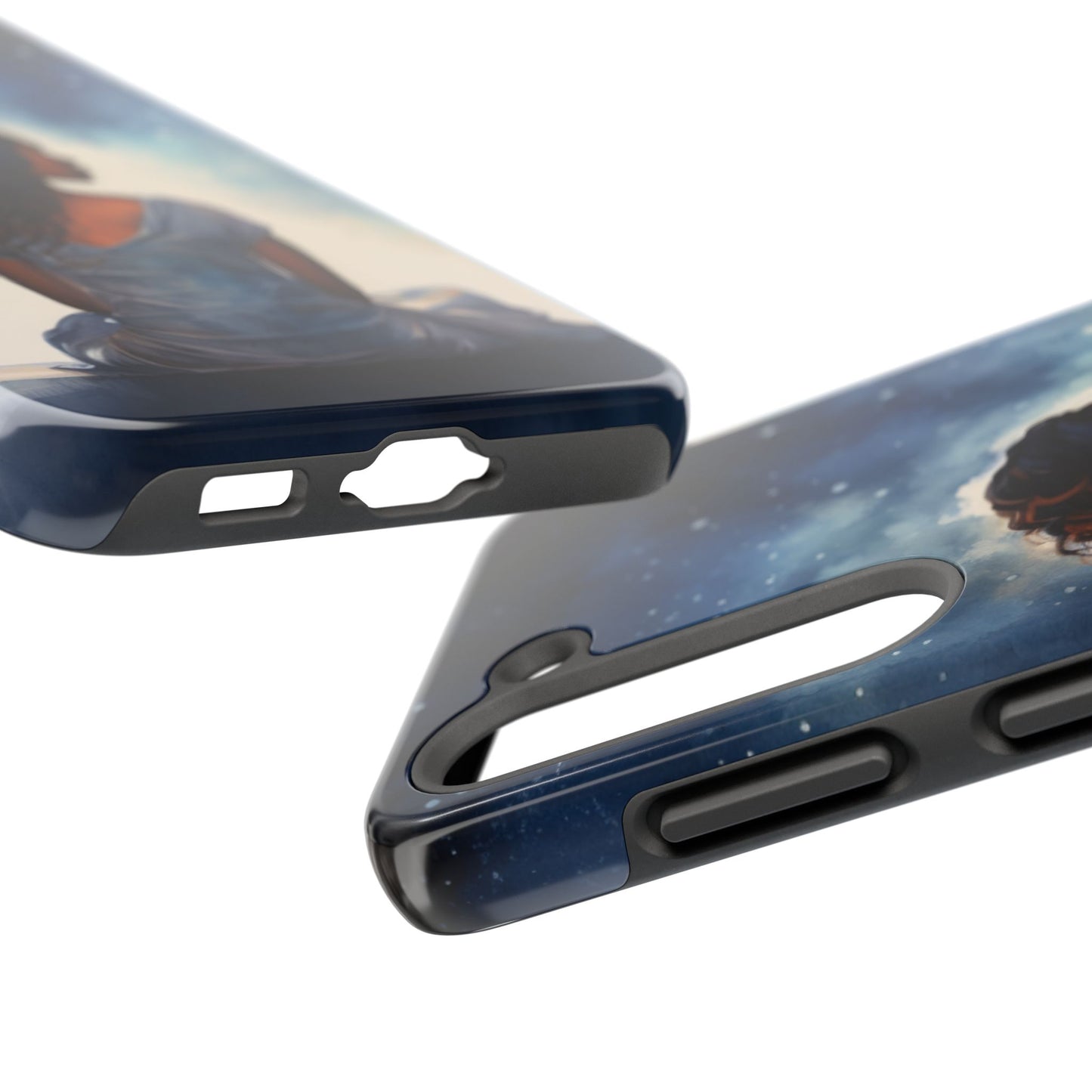 Beautiful Black Woman and Starry Night Tough Phone Case
