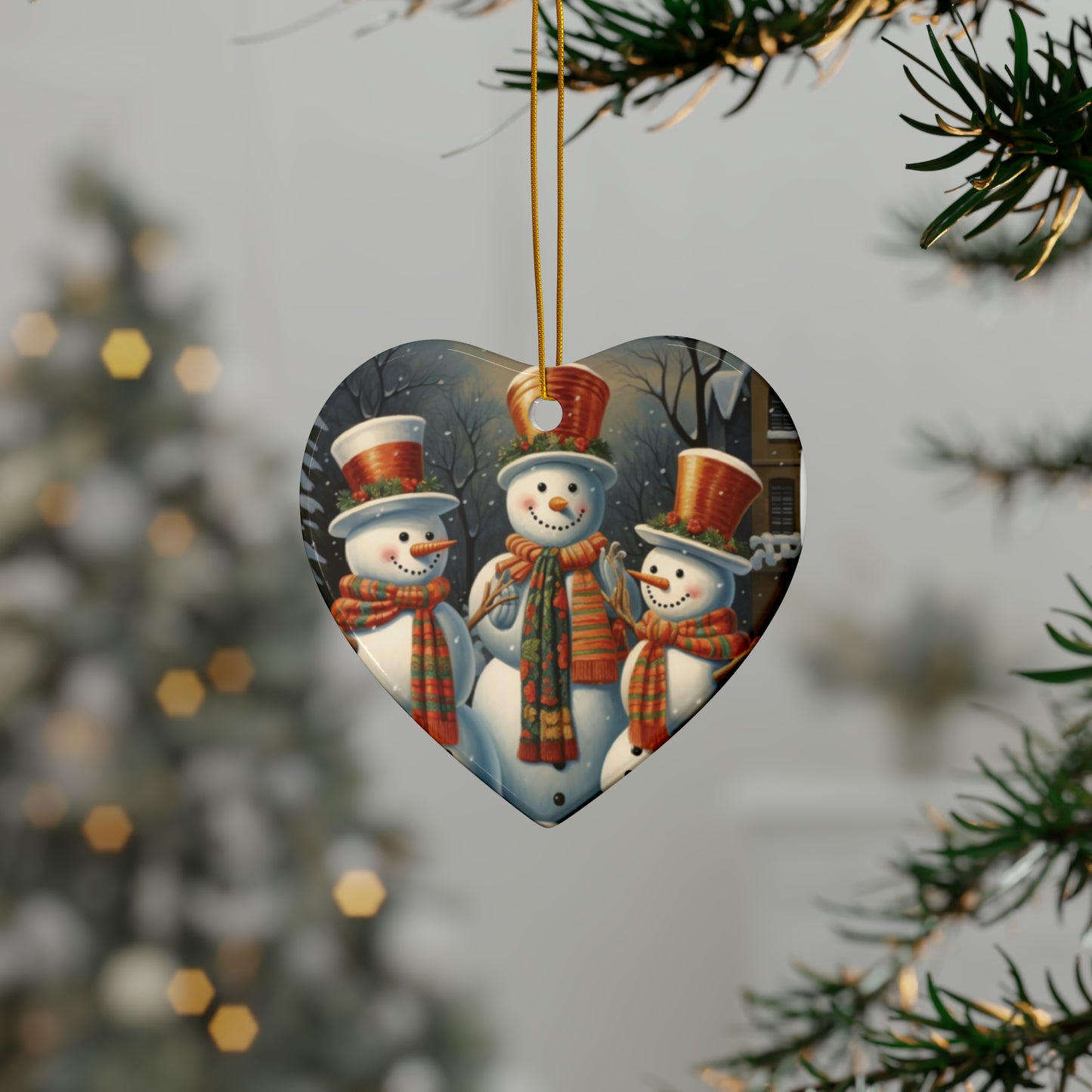 Snowmen Ceramic Ornaments (1pc, 3pcs, 5pcs) | Christmas Ornaments |  Christmas