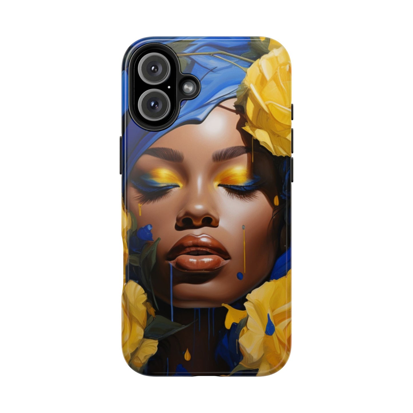 Stunning in Blue and Gold Beautiful Black Woman Tough Phone Case
