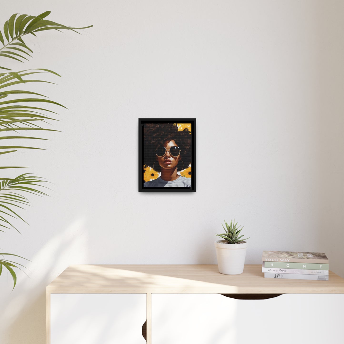 Beauty Unbound with Daisies Canvas With Black Frame