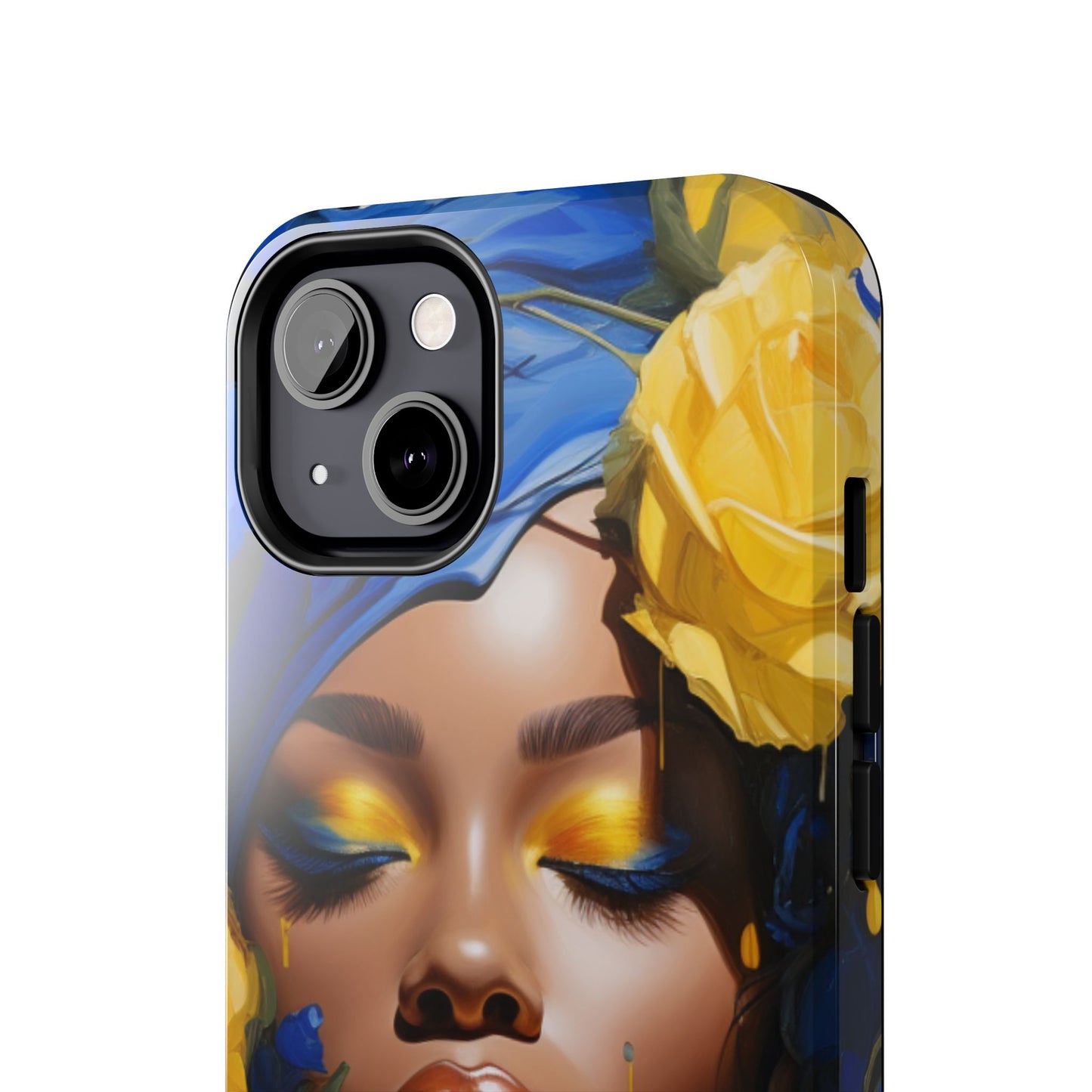 Stunning in Blue and Gold Beautiful Black Woman Tough Phone Case