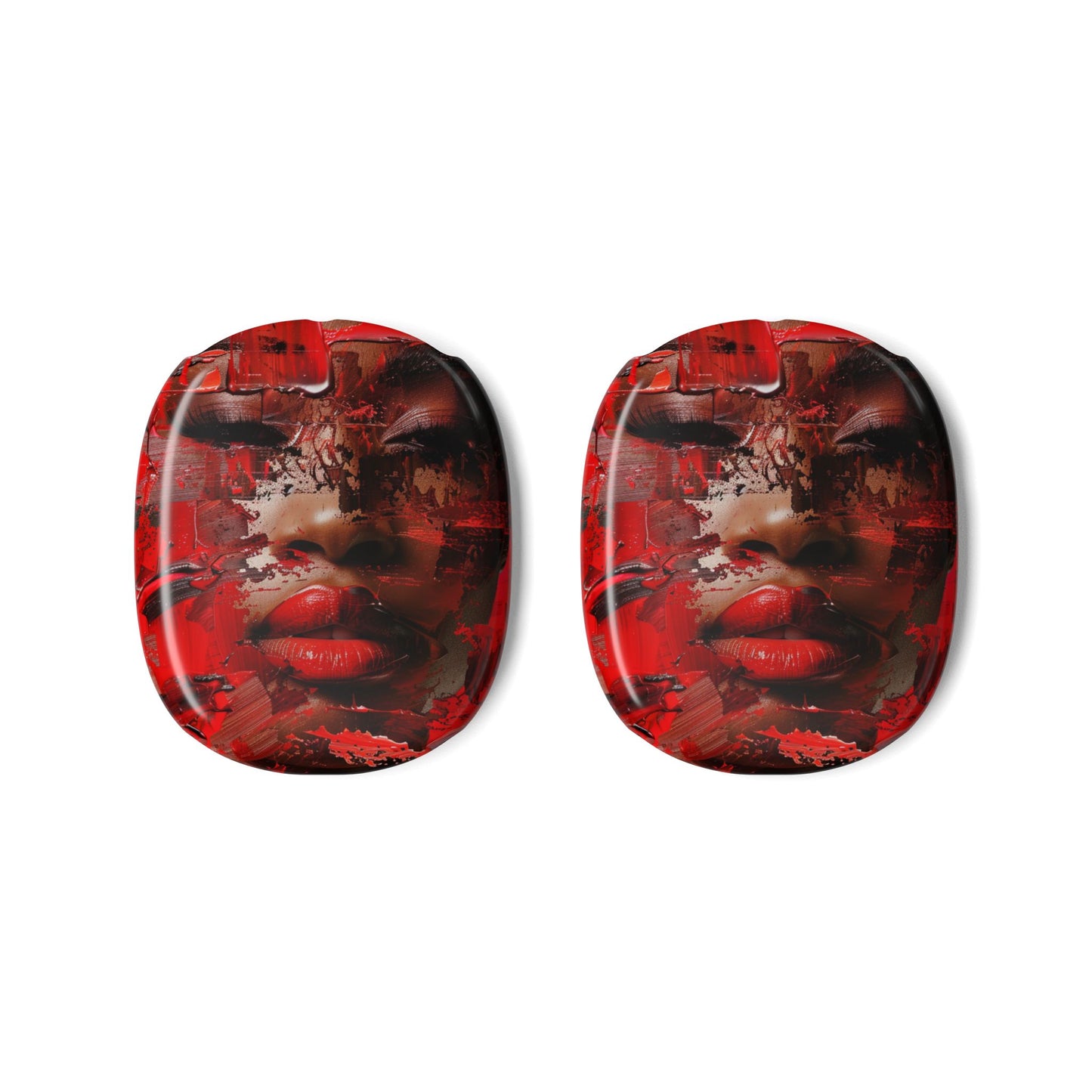 AirPod Max Case — Red Faced Woman Protective Covers (AOP)