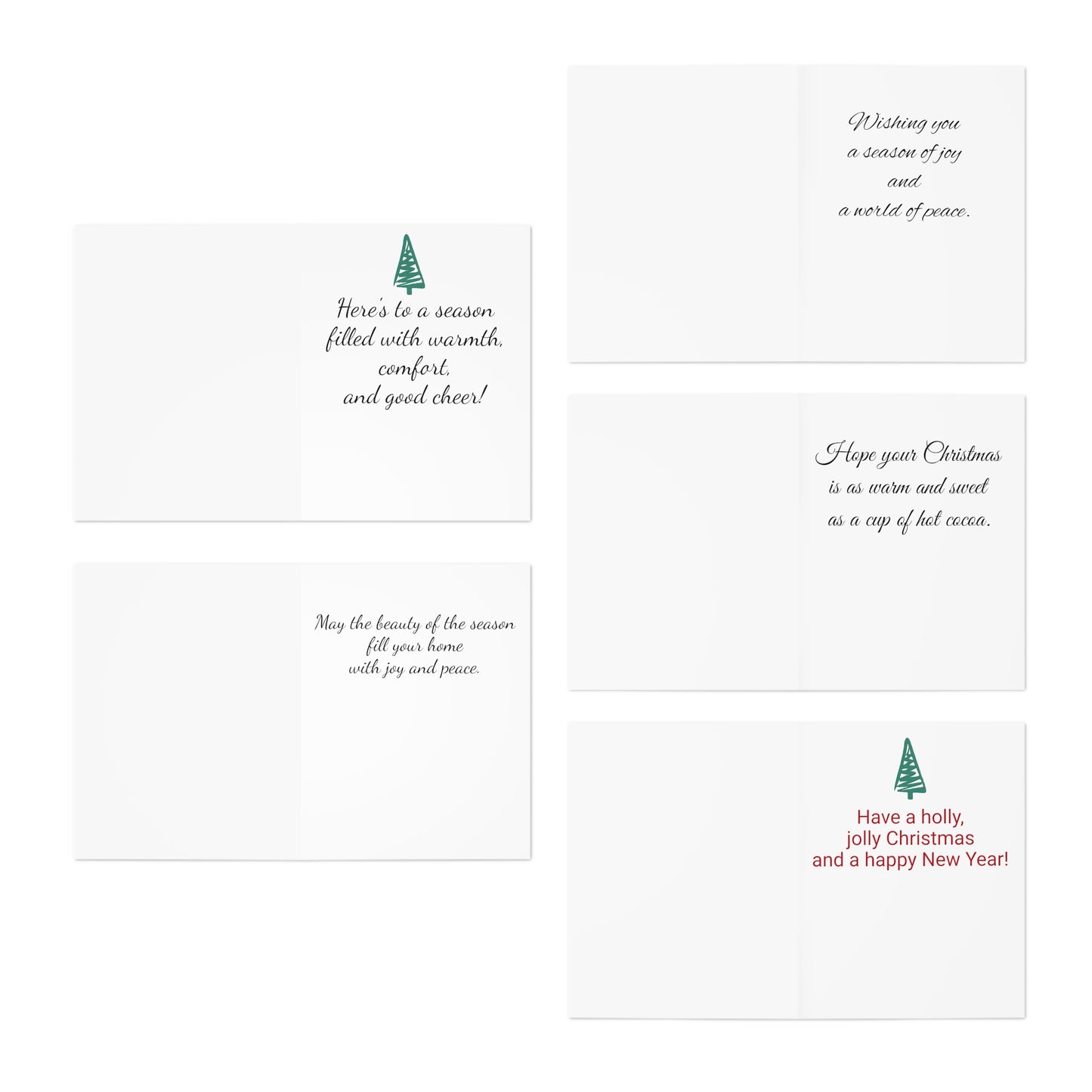 Seasons Greetings:  Black Greeting Holiday Greeting Cards (5-Pack)