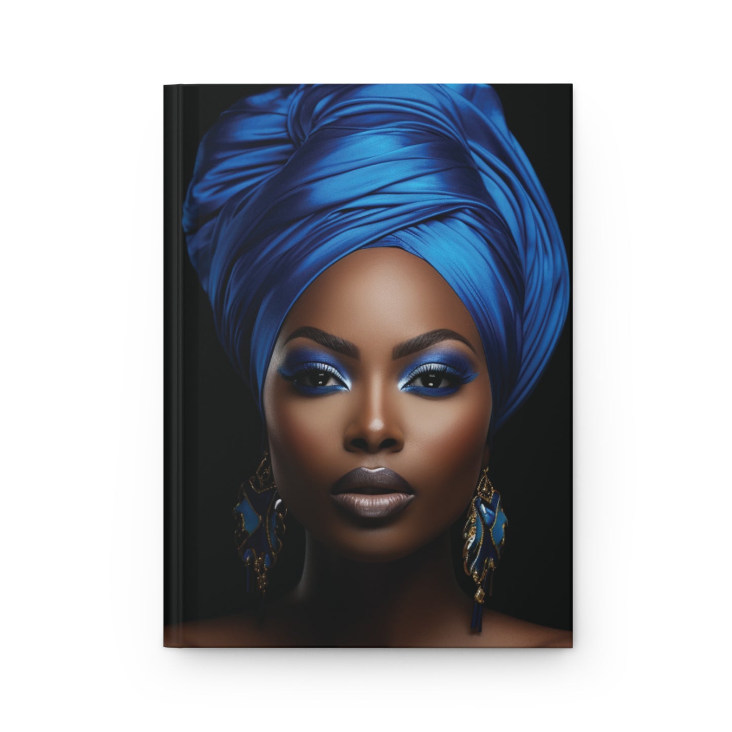 Beautiful Black Headwrapped Woman (Blue) Journal  | Black Art | Black Woman Art | Gratitude Journal | Self-Care | Black Owned